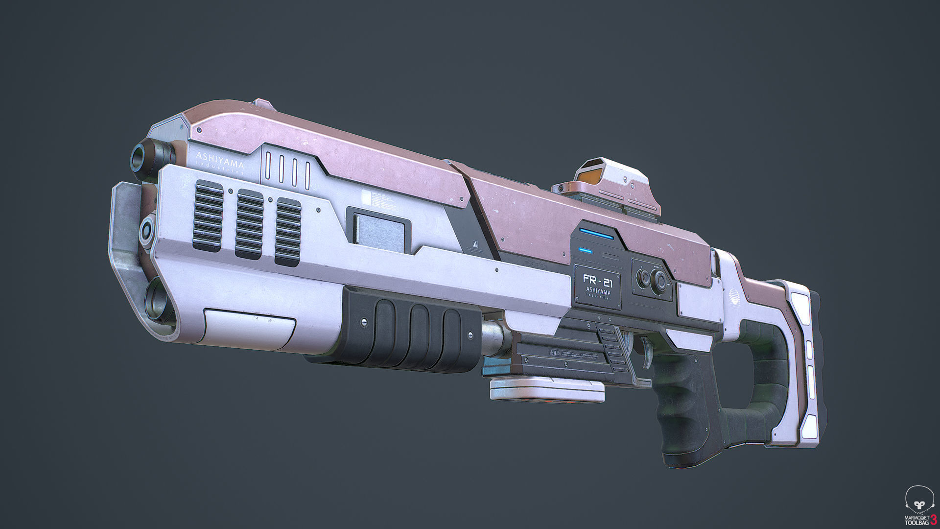 Laser Rifle Gun PBR Low-poly 3D model_2