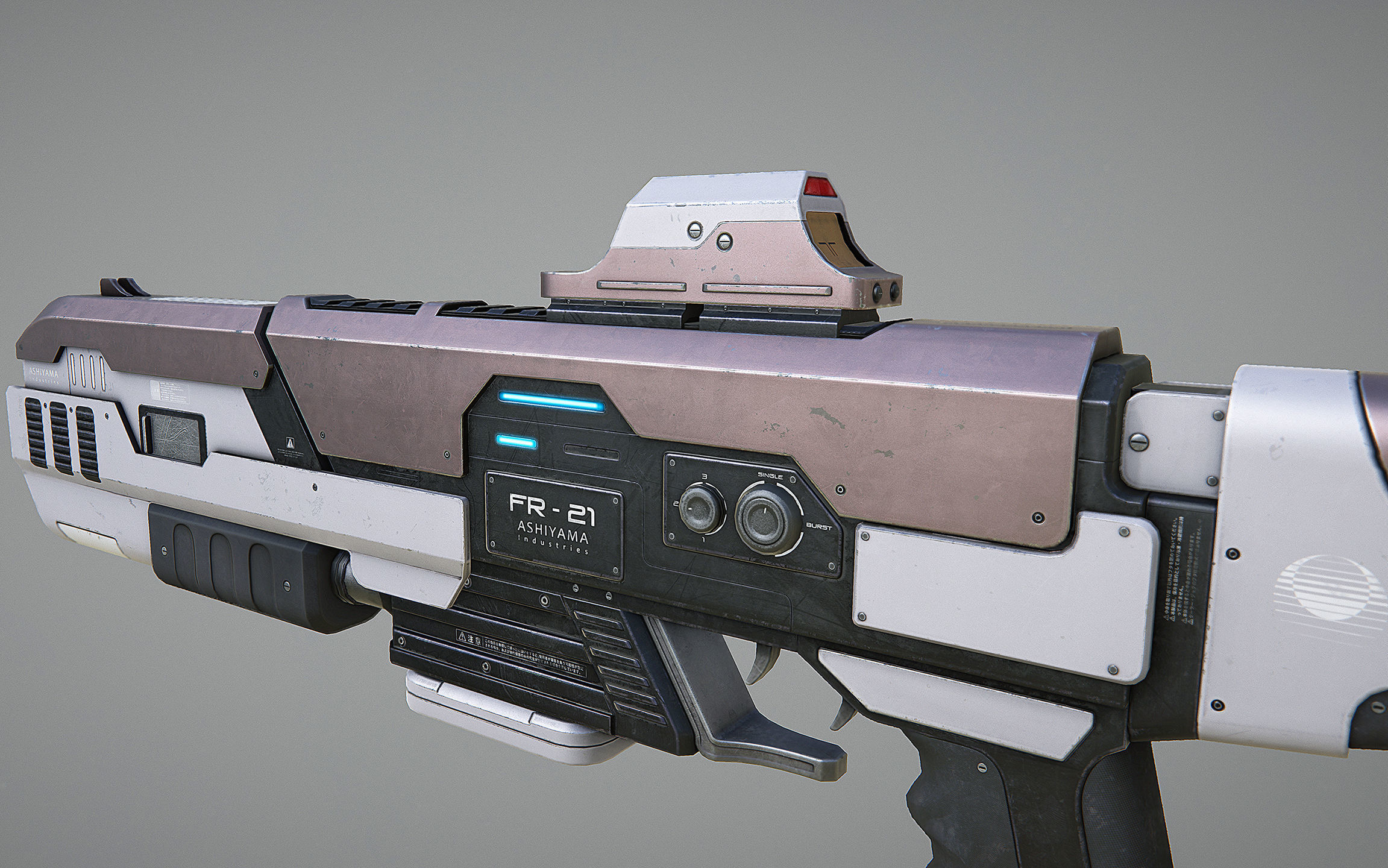 Laser Rifle Gun PBR Low-poly 3D model_10