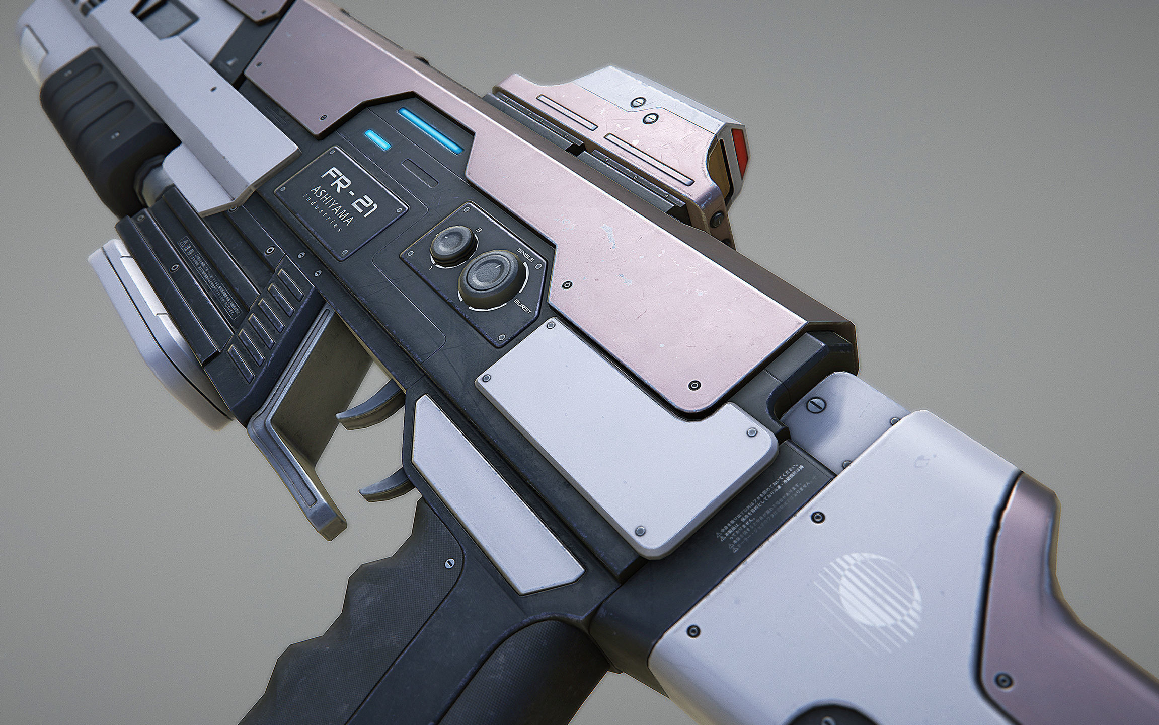 Laser Rifle Gun PBR Low-poly 3D model_11
