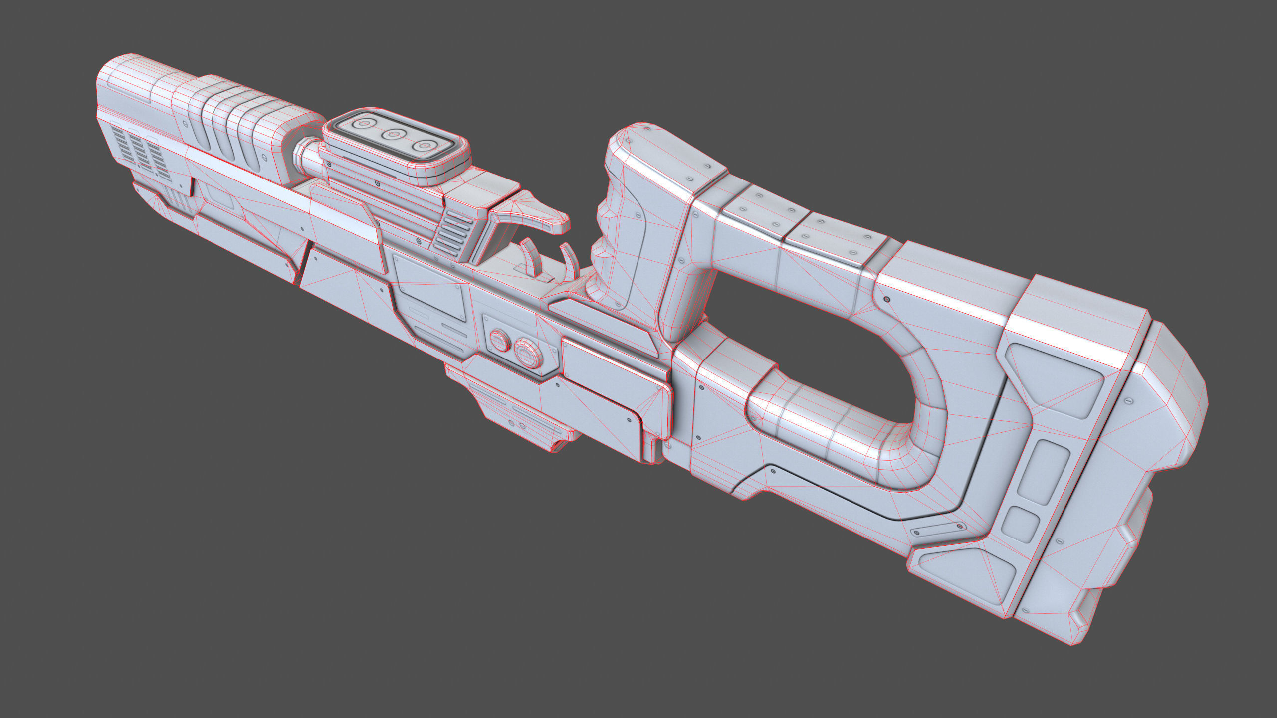Laser Rifle Gun PBR Low-poly 3D model_8