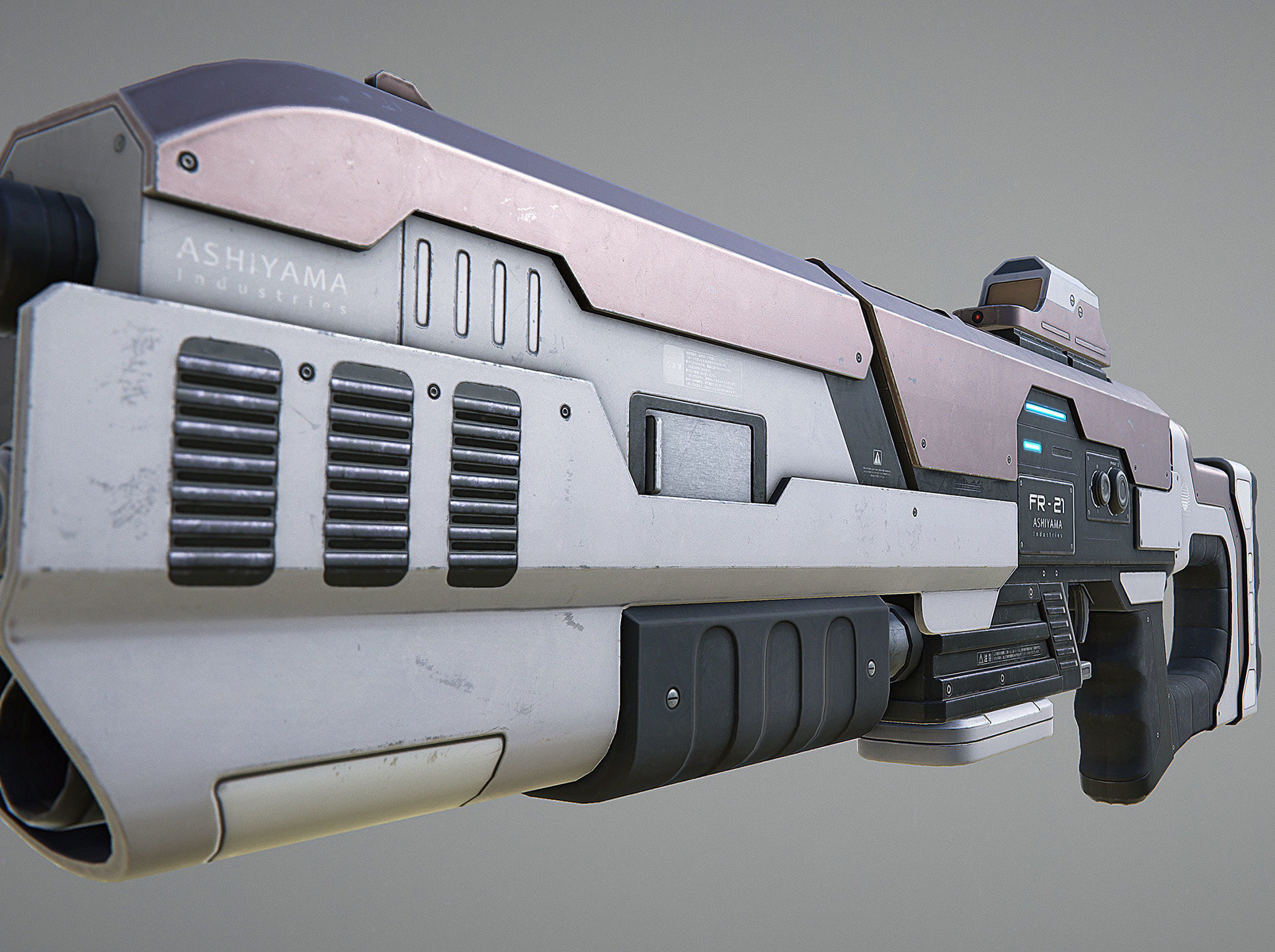 Laser Rifle Gun PBR Low-poly 3D model_14