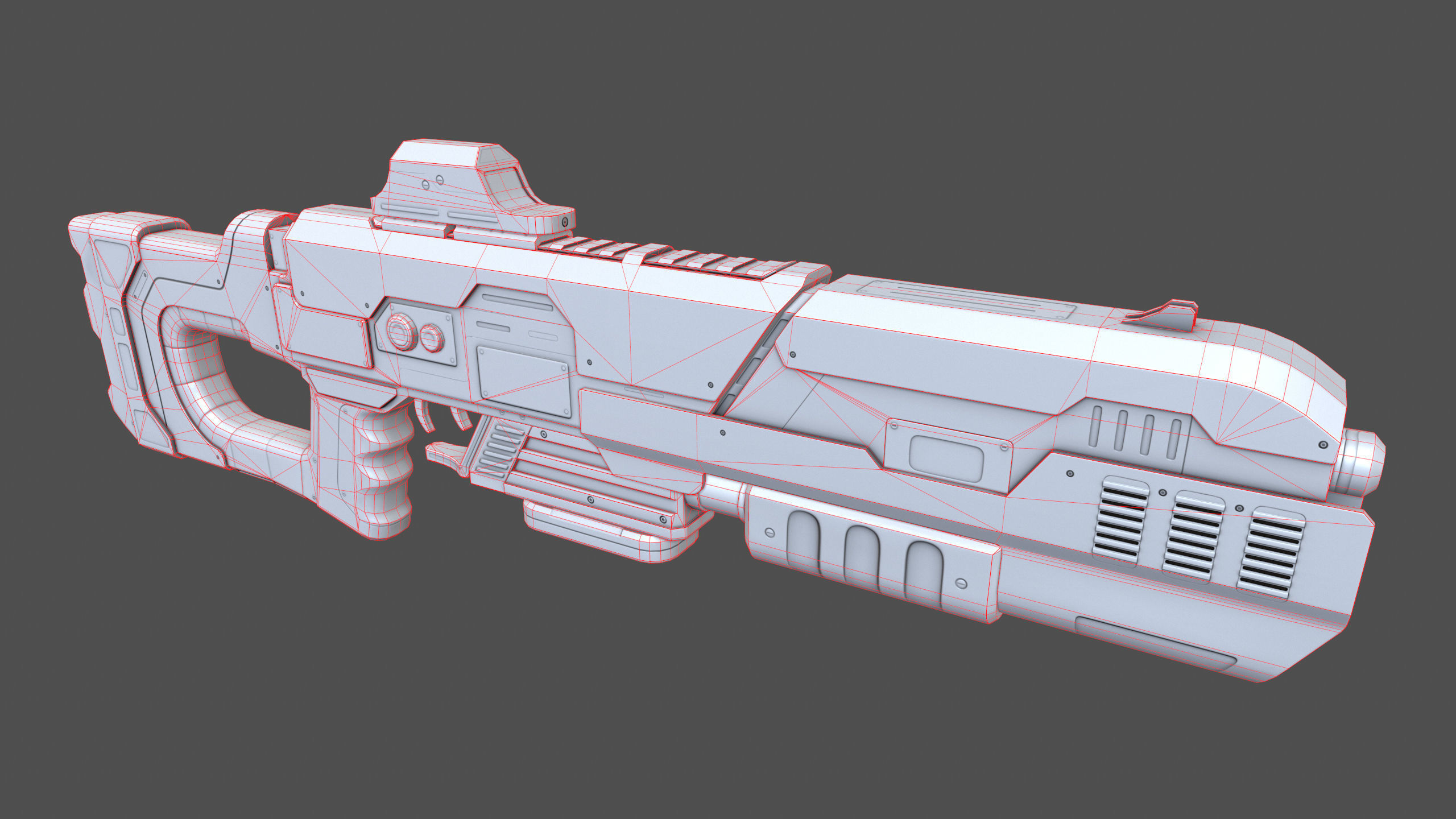 Laser Rifle Gun PBR Low-poly 3D model_6