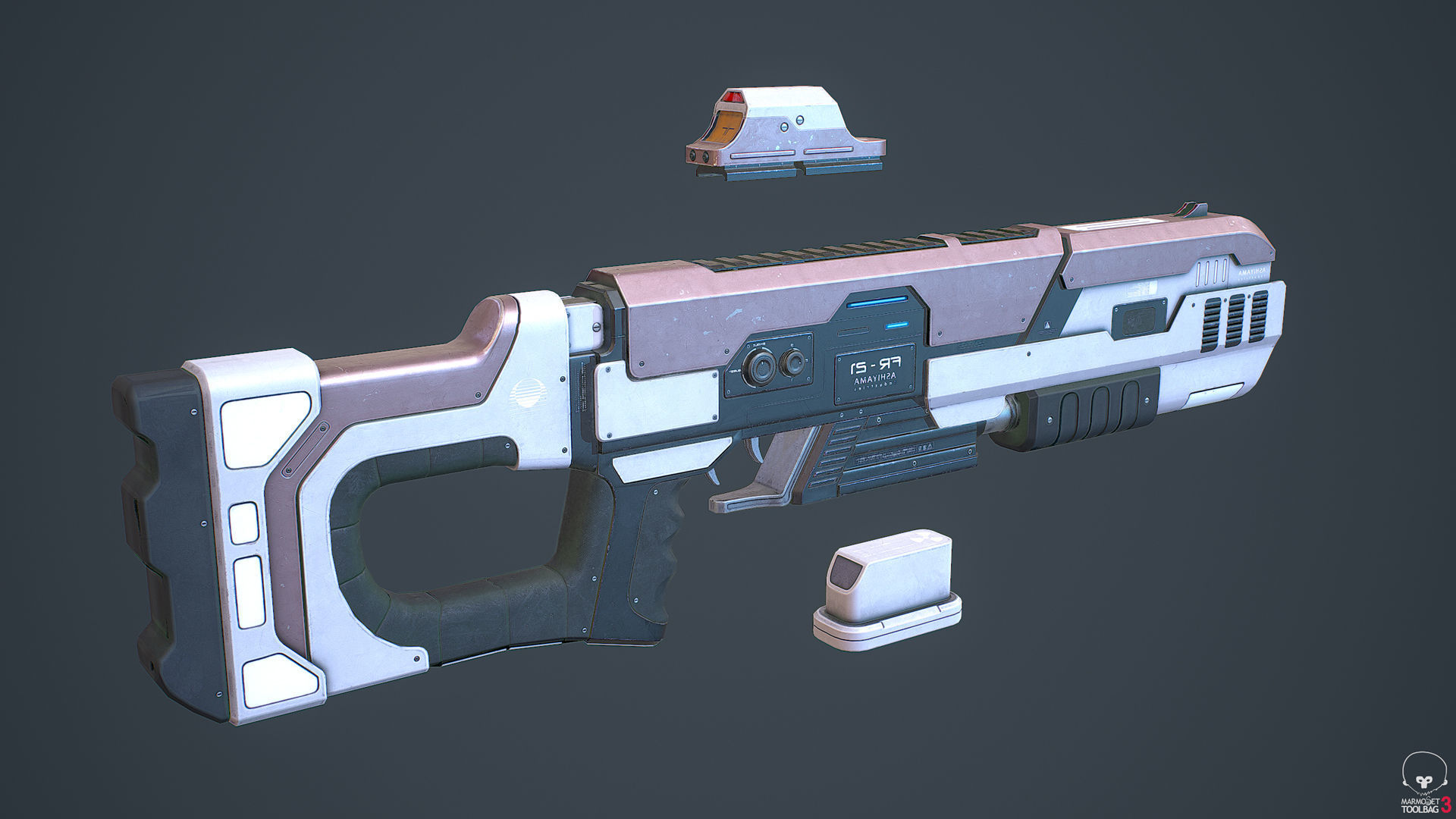 Laser Rifle Gun PBR Low-poly 3D model_4
