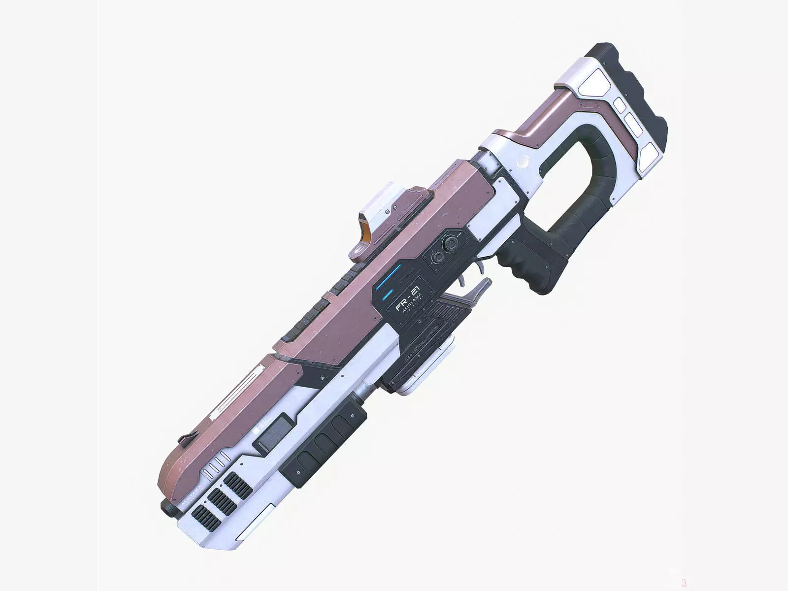 Laser Rifle Gun PBR Low-poly 3D model_0