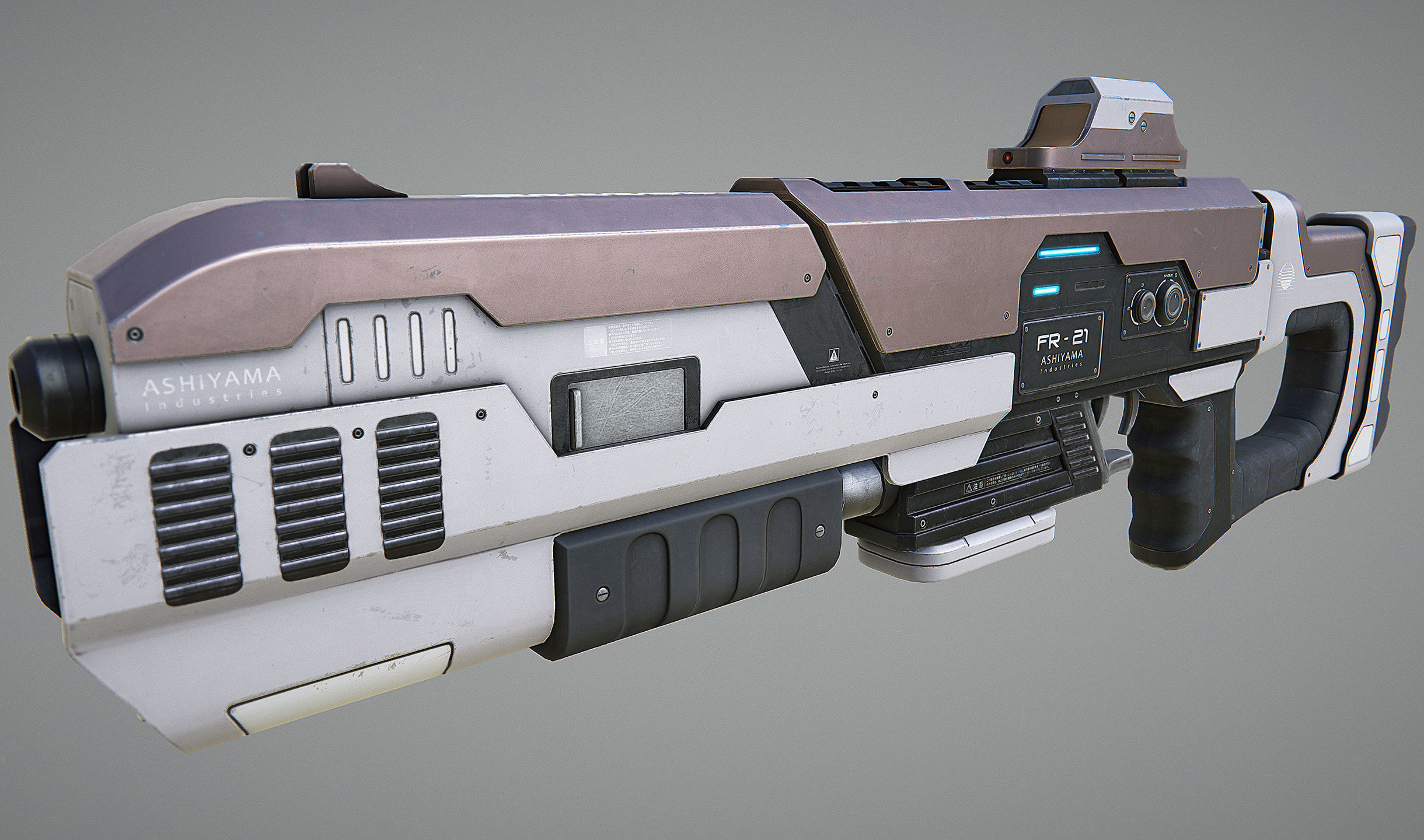 Laser Rifle Gun PBR Low-poly 3D model_9