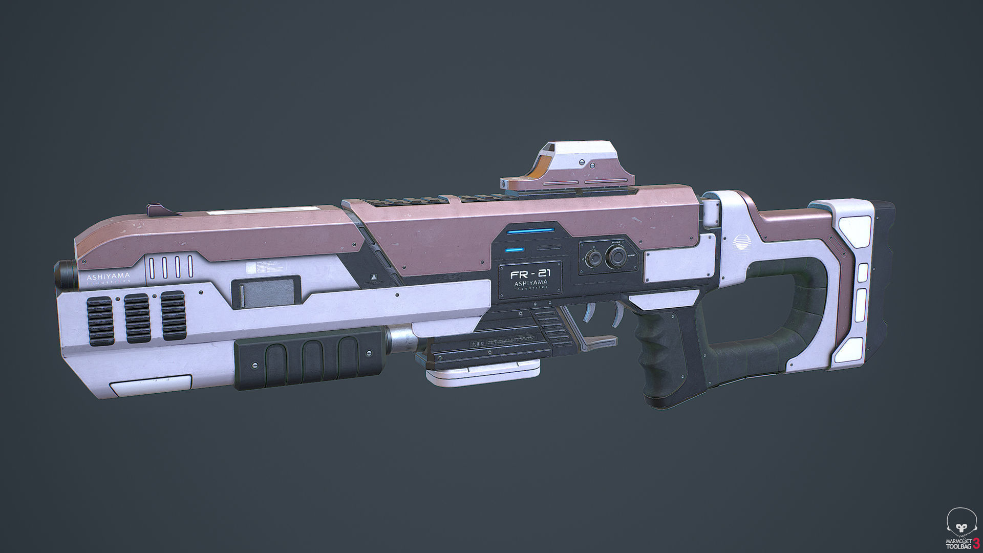 Laser Rifle Gun PBR Low-poly 3D model_1