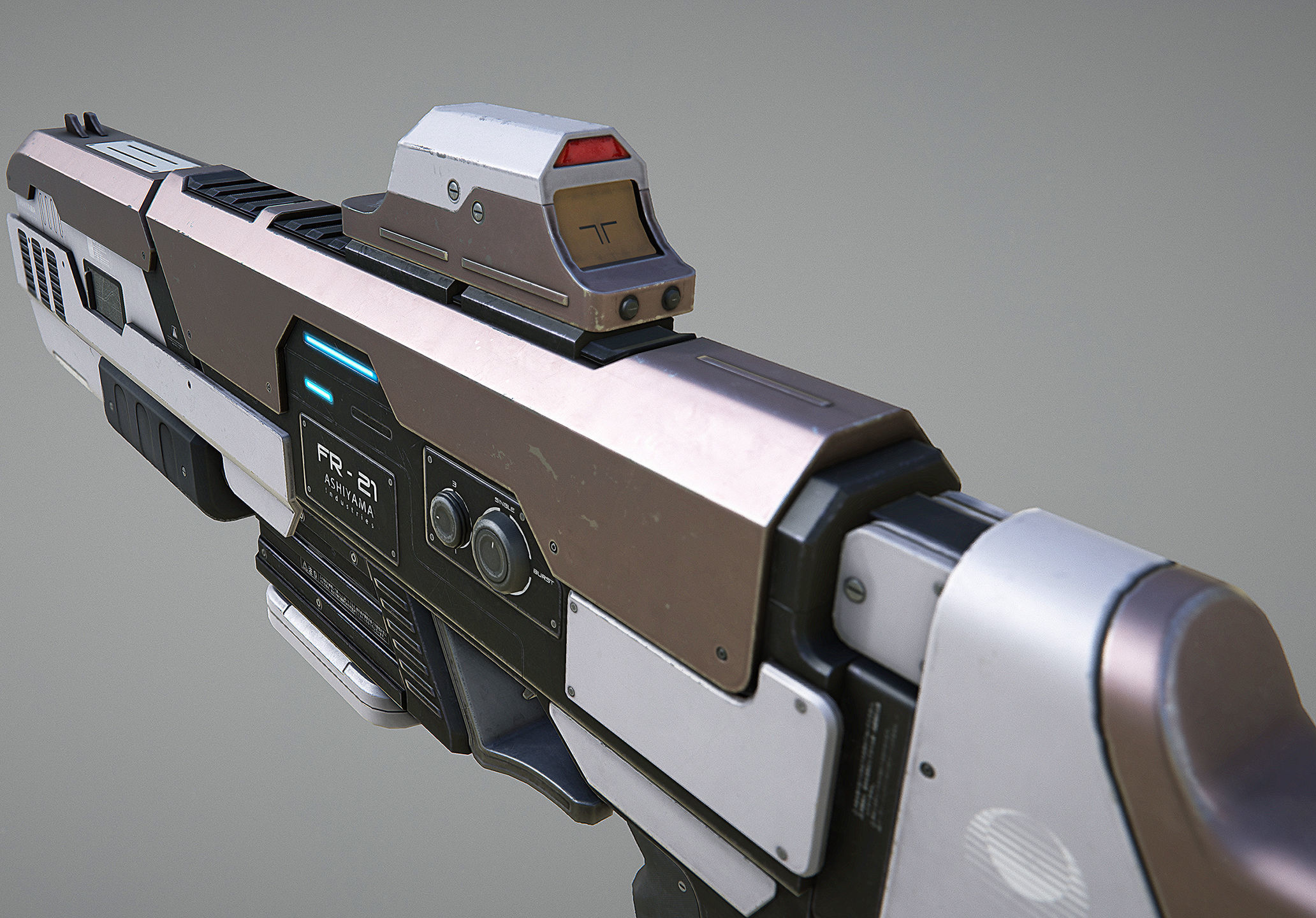 Laser Rifle Gun PBR Low-poly 3D model_13