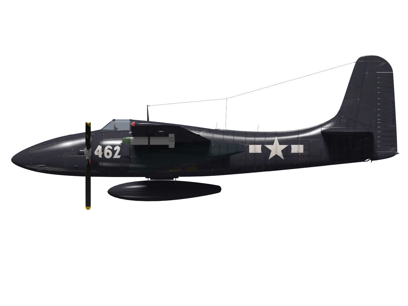 Grumman F7F Tigercat 3D model_8