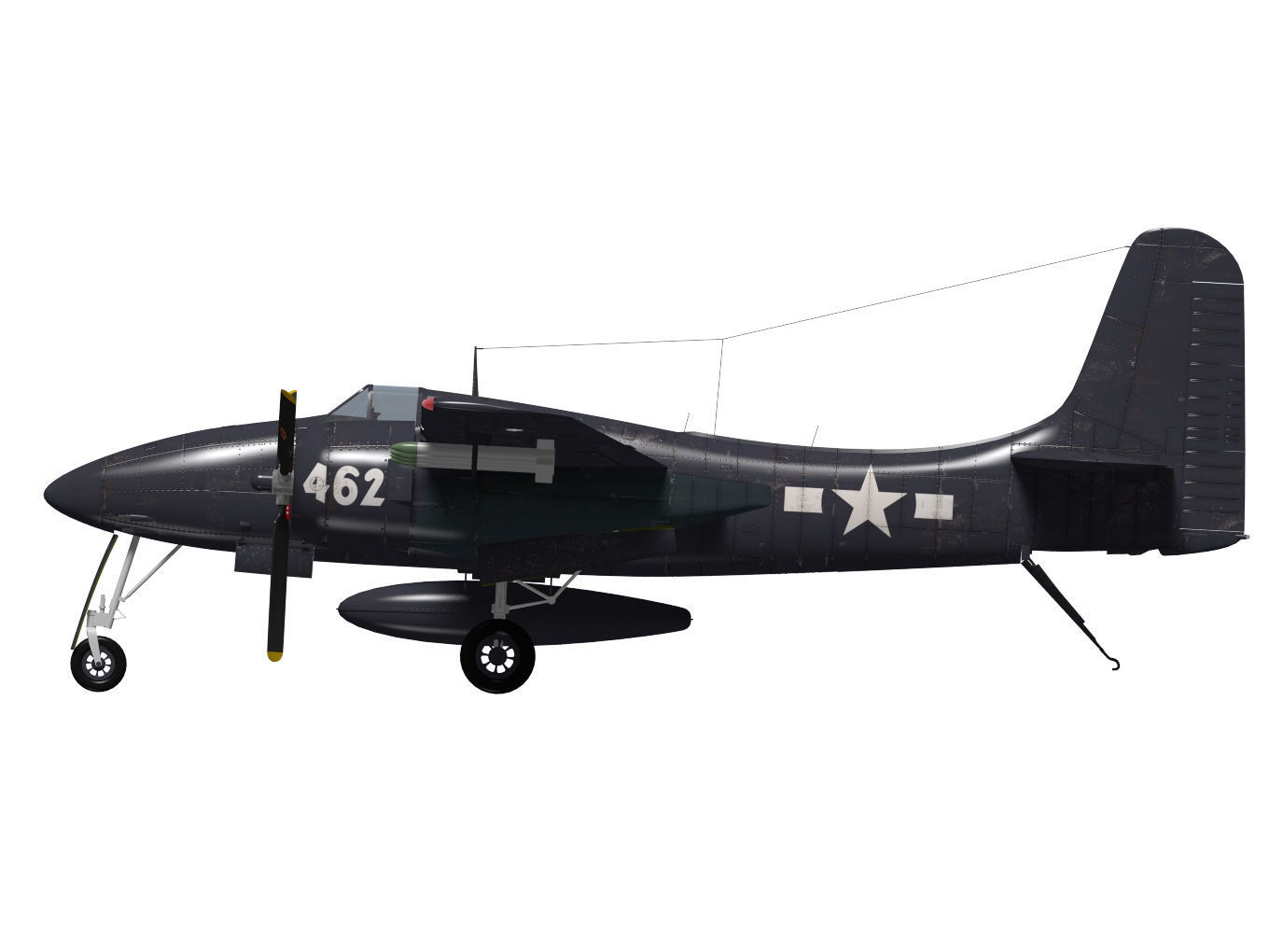 Grumman F7F Tigercat 3D model_9