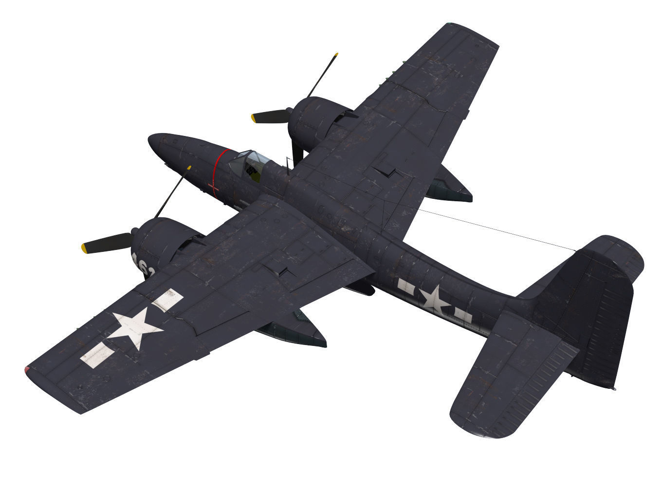 Grumman F7F Tigercat 3D model_1