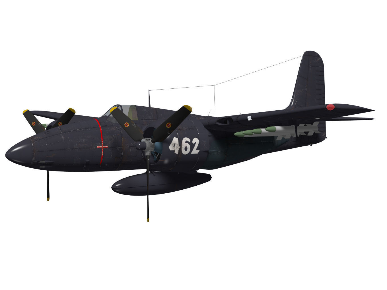 Grumman F7F Tigercat 3D model_2