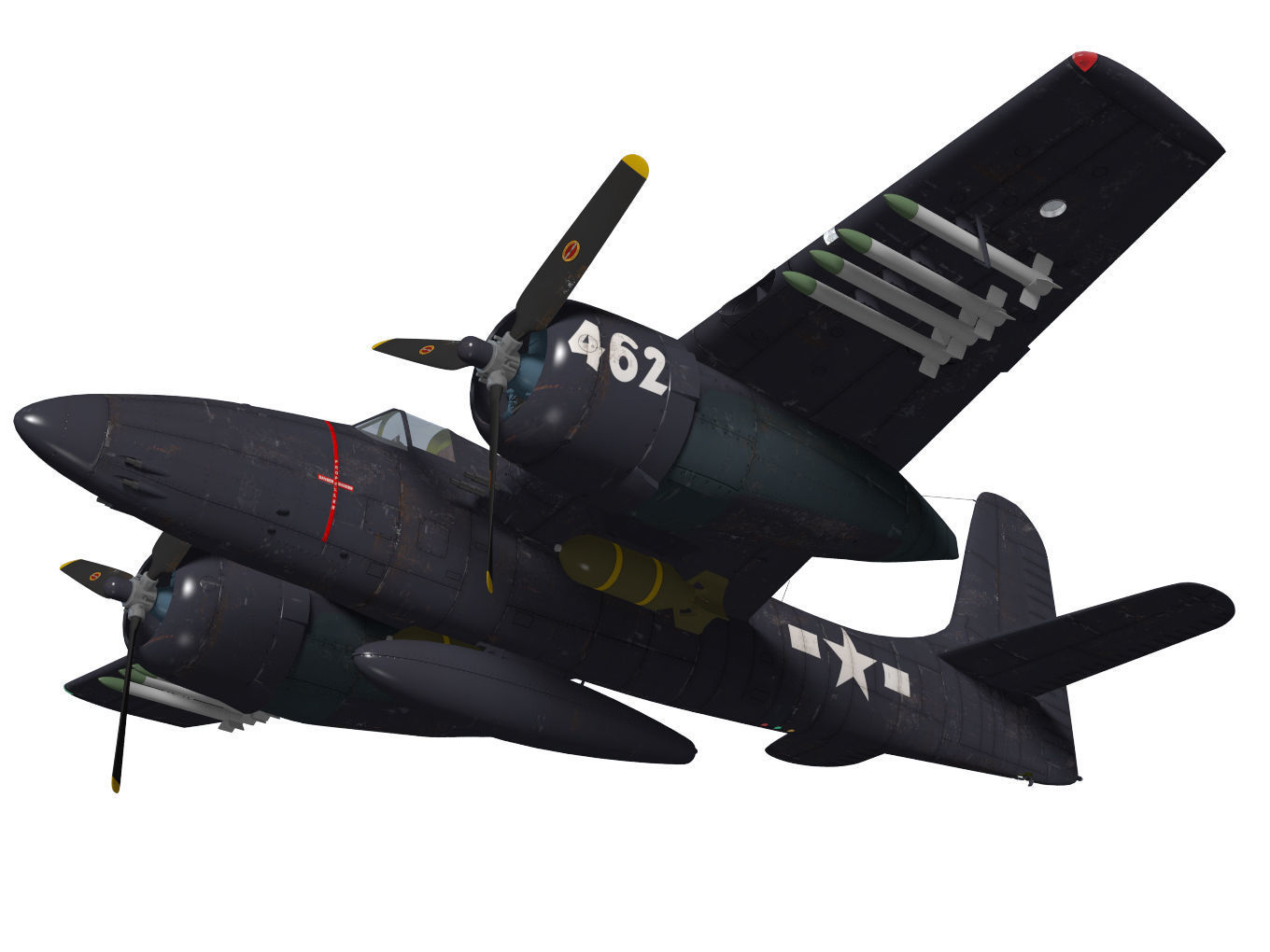 Grumman F7F Tigercat 3D model_3