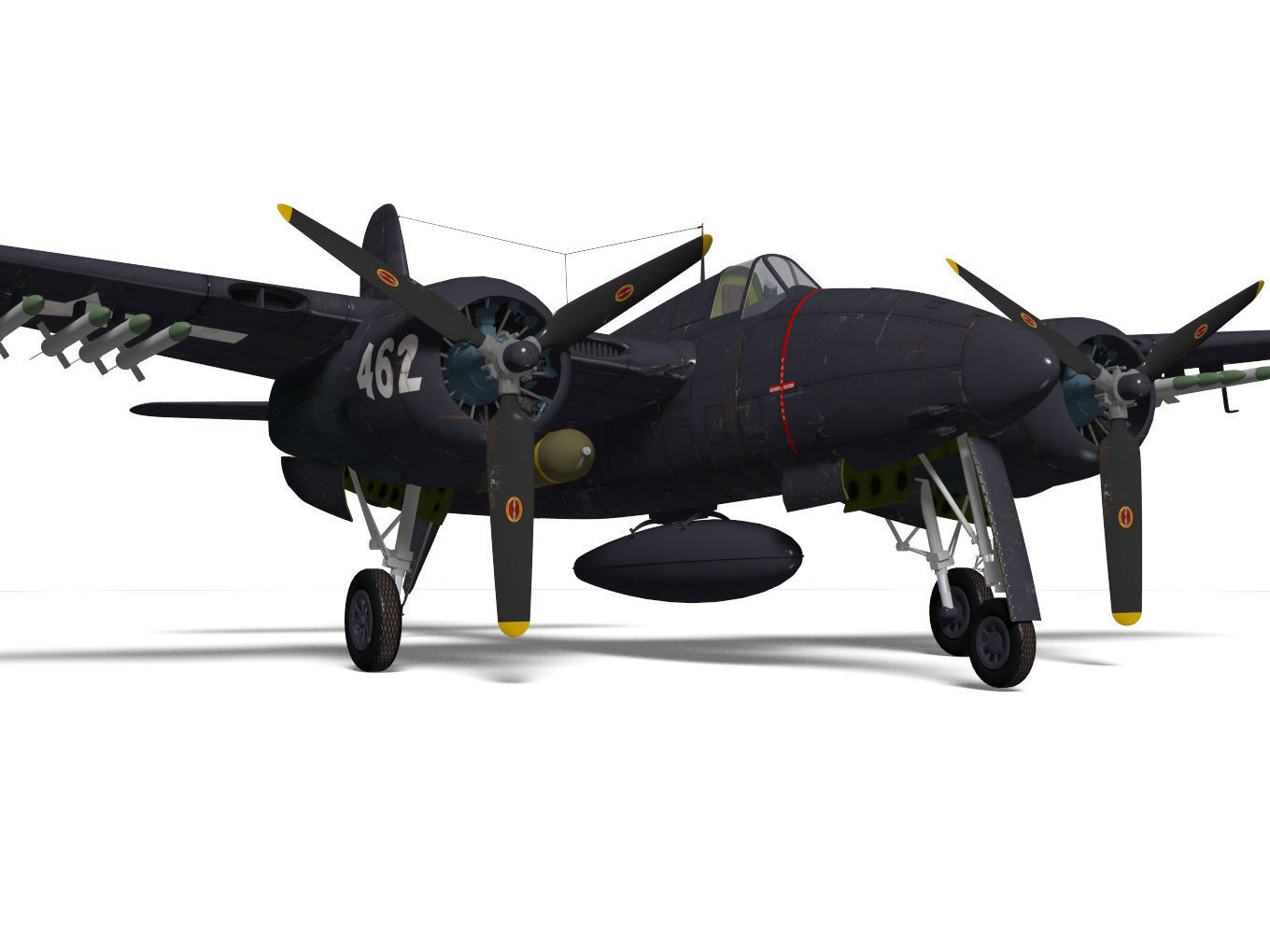 Grumman F7F Tigercat 3D model_7