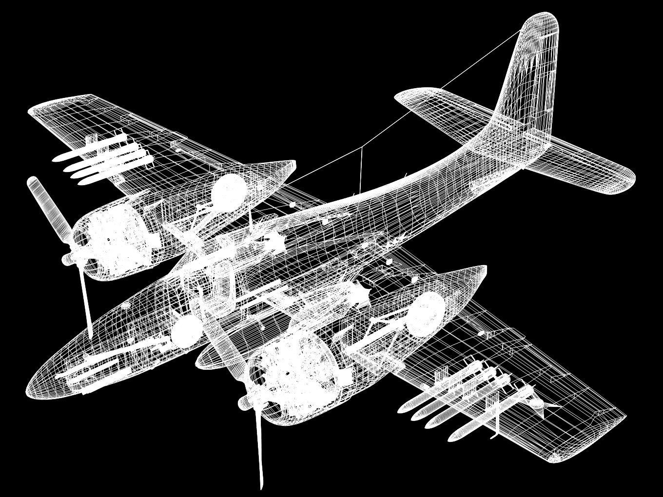 Grumman F7F Tigercat 3D model_15