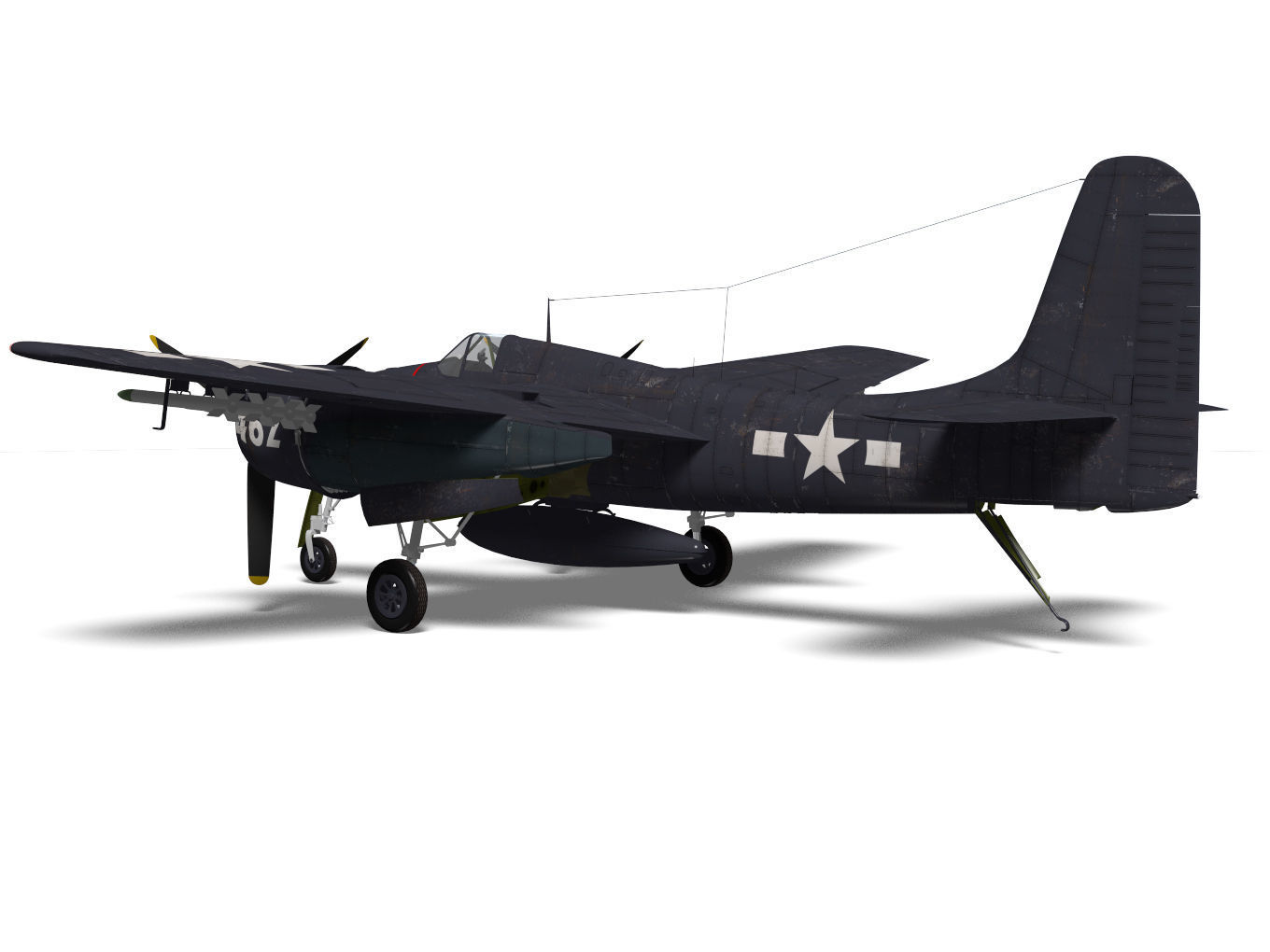 Grumman F7F Tigercat 3D model_6