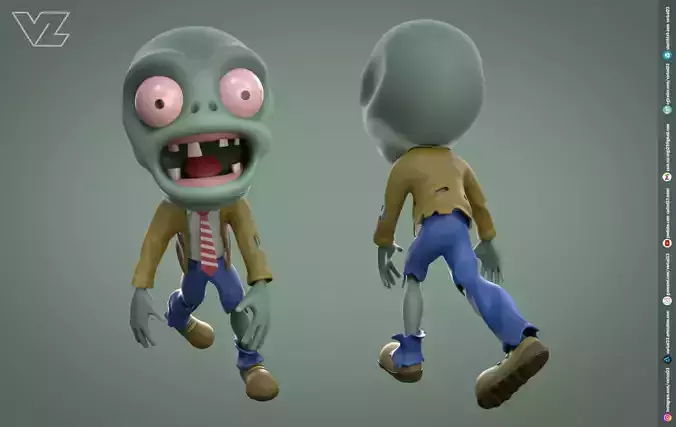 Plants vs Zombies - Zombie 2 in 1 - 7 File Types - PBR Material