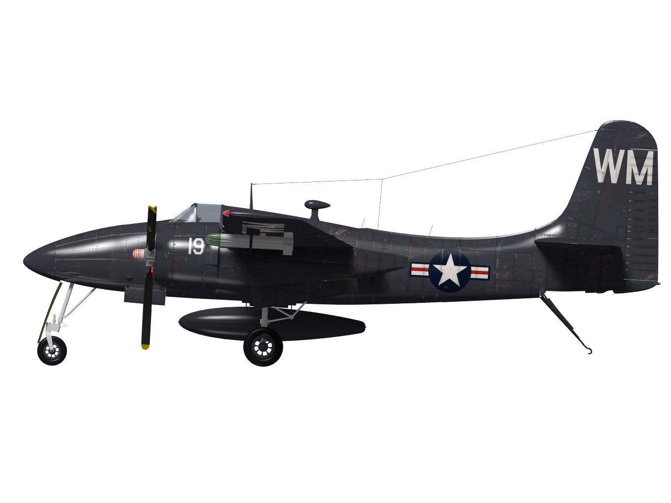 Grumman F7F Tigercat 3D model_9
