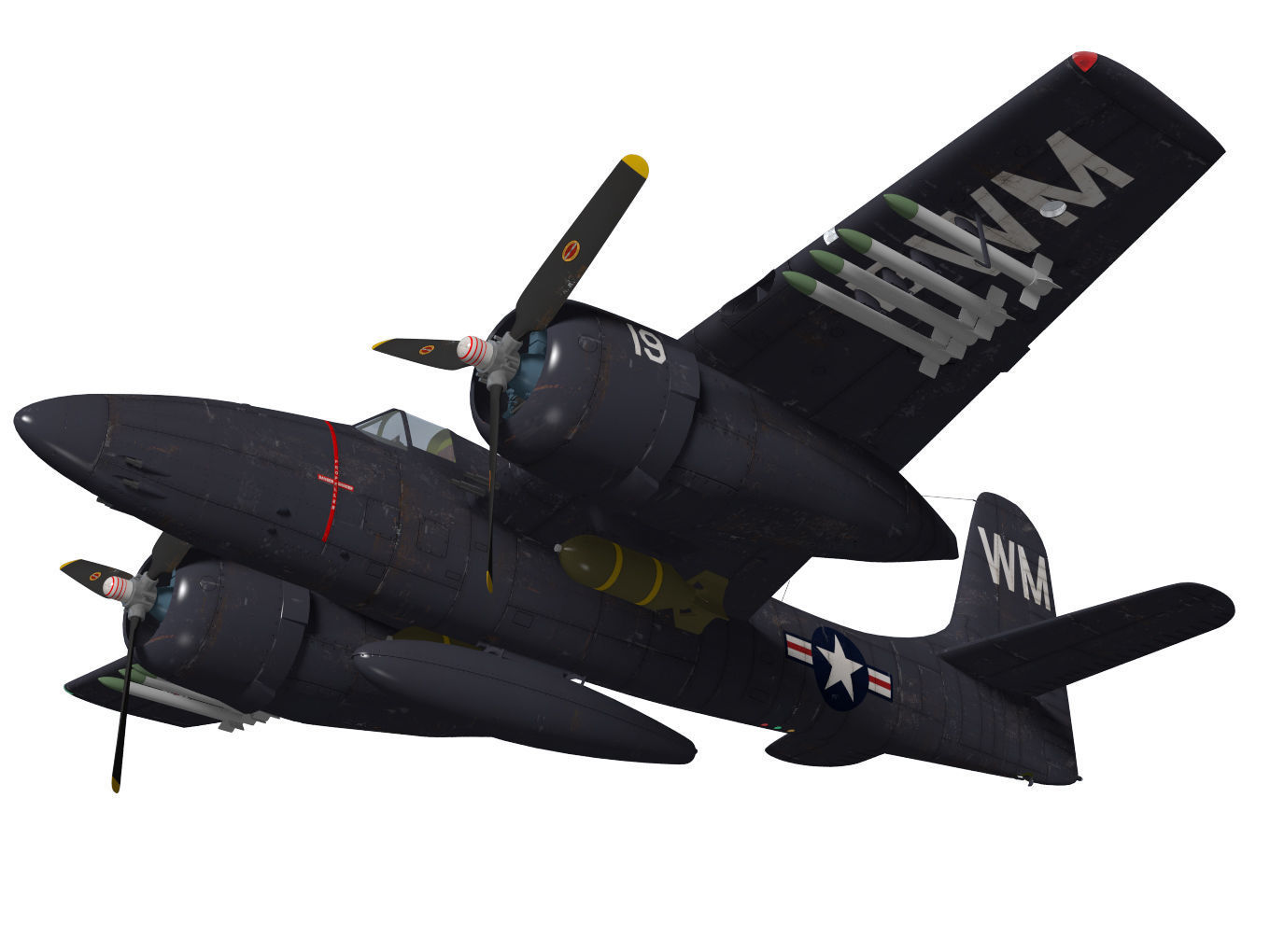 Grumman F7F Tigercat 3D model_3