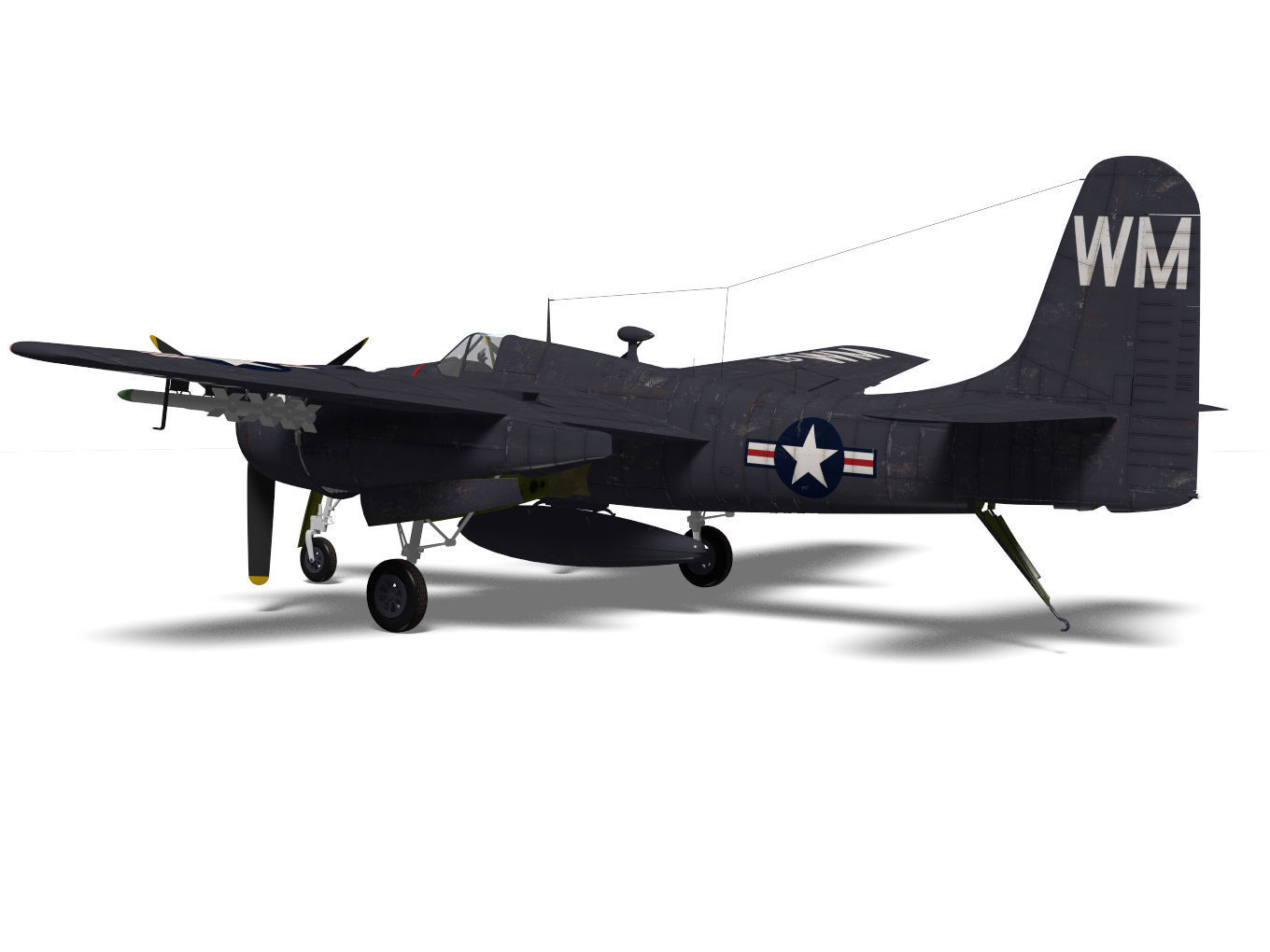 Grumman F7F Tigercat 3D model_6