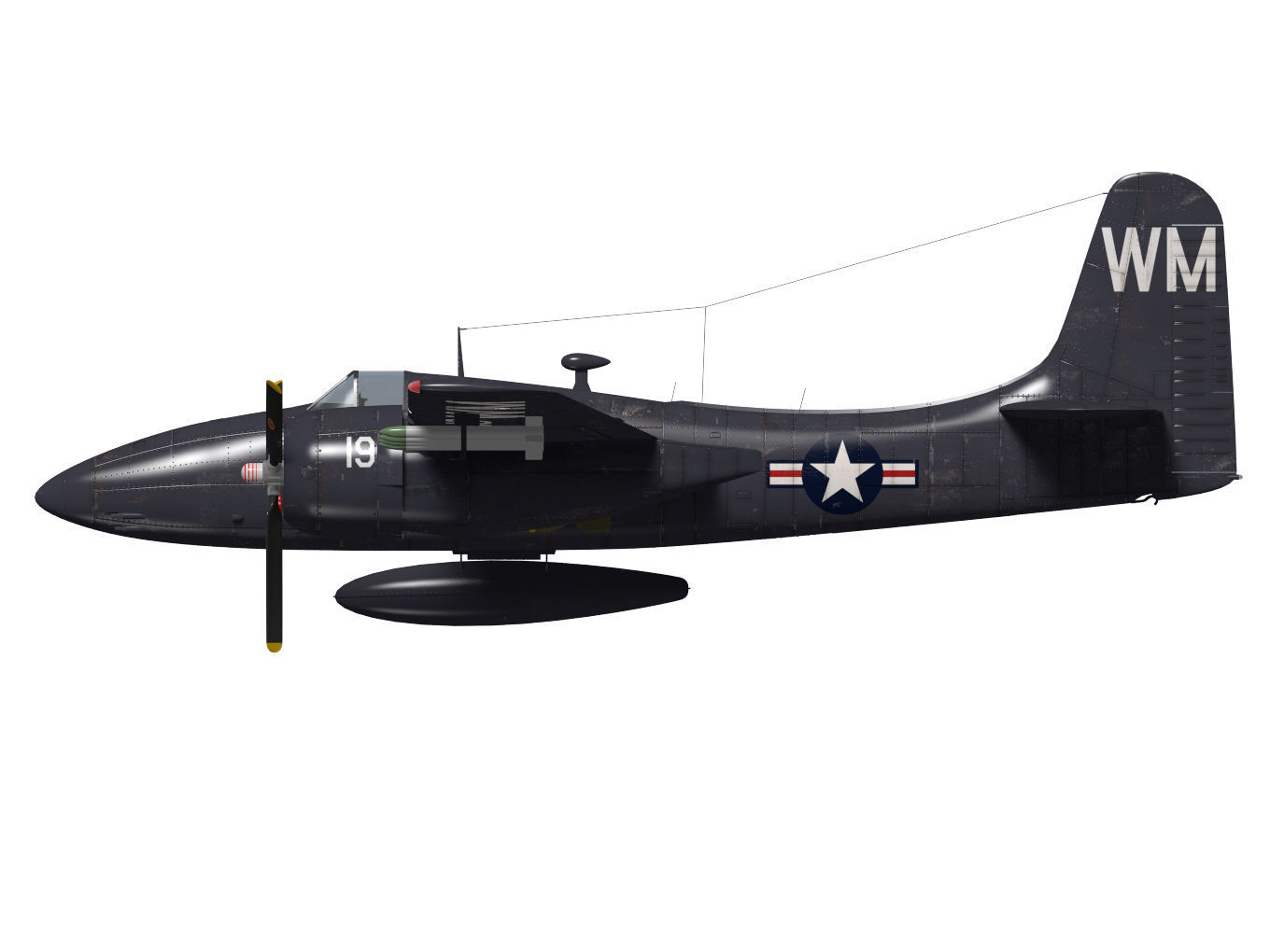 Grumman F7F Tigercat 3D model_8