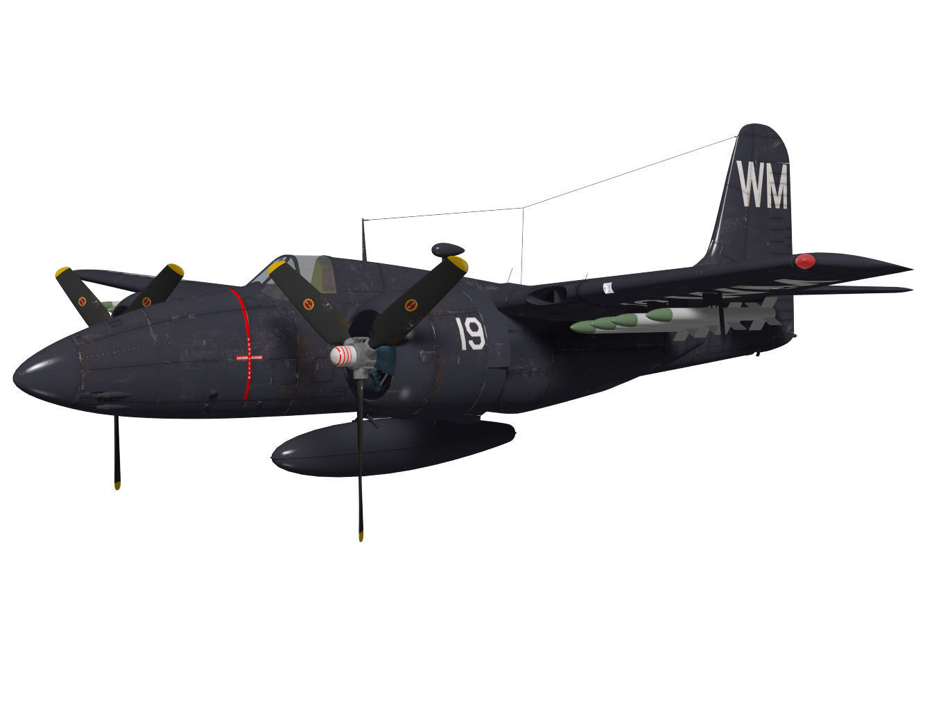 Grumman F7F Tigercat 3D model_2