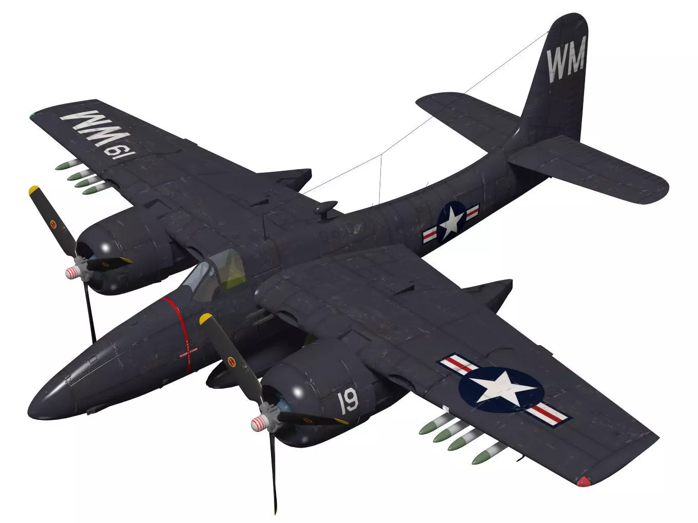 Grumman F7F Tigercat 3D model_0