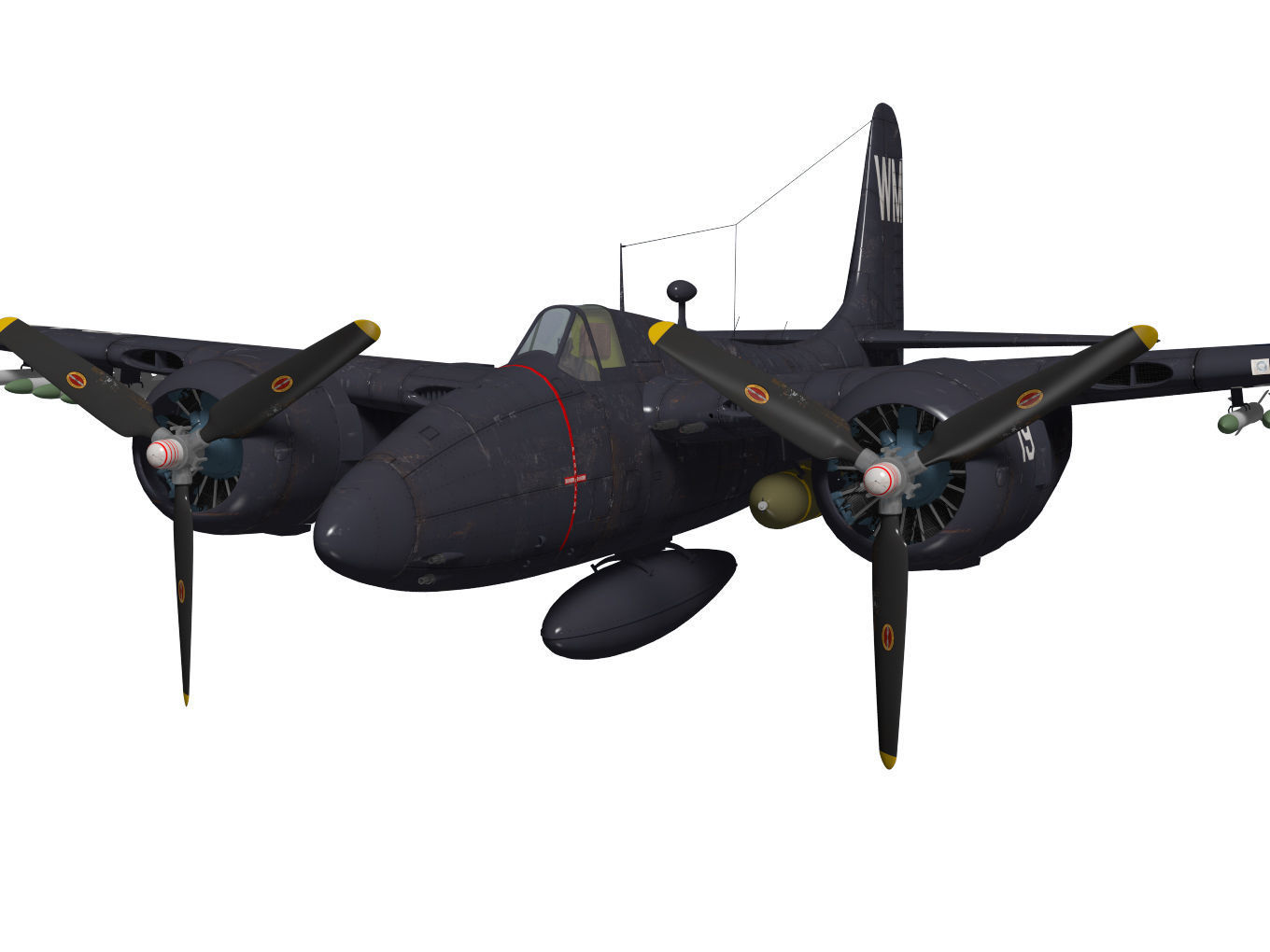 Grumman F7F Tigercat 3D model_4
