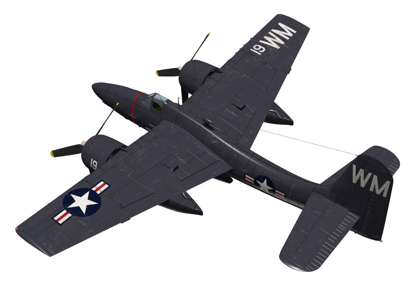 Grumman F7F Tigercat 3D model_1