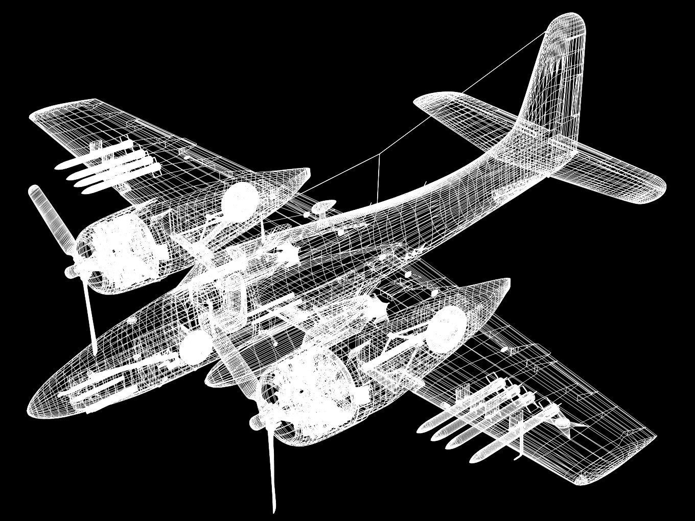 Grumman F7F Tigercat 3D model_15