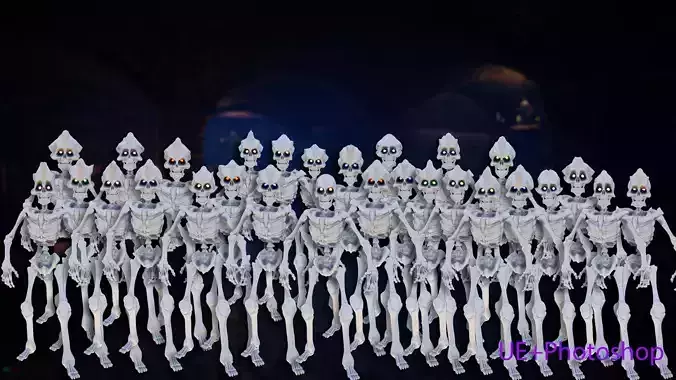 Skeleton Race Low-poly 3D model