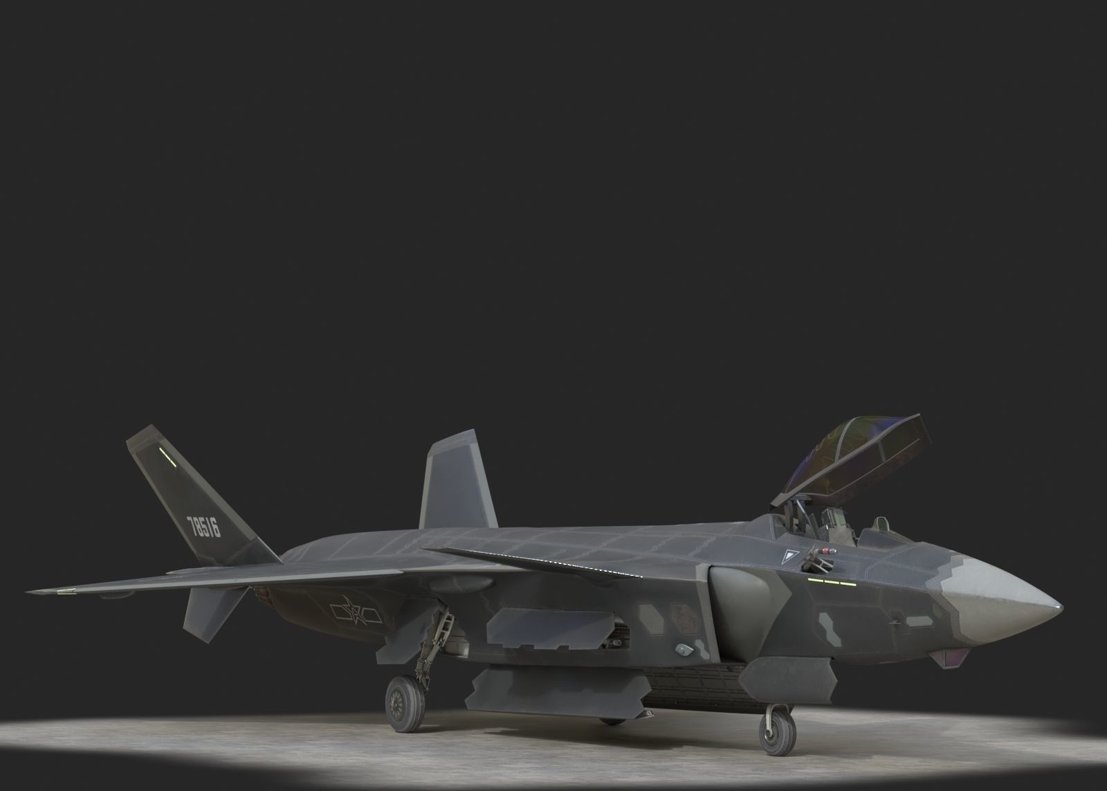 J20 stealth fighter j20 J20 J-20 Jian20 Chengdu Low-poly 3D model_15