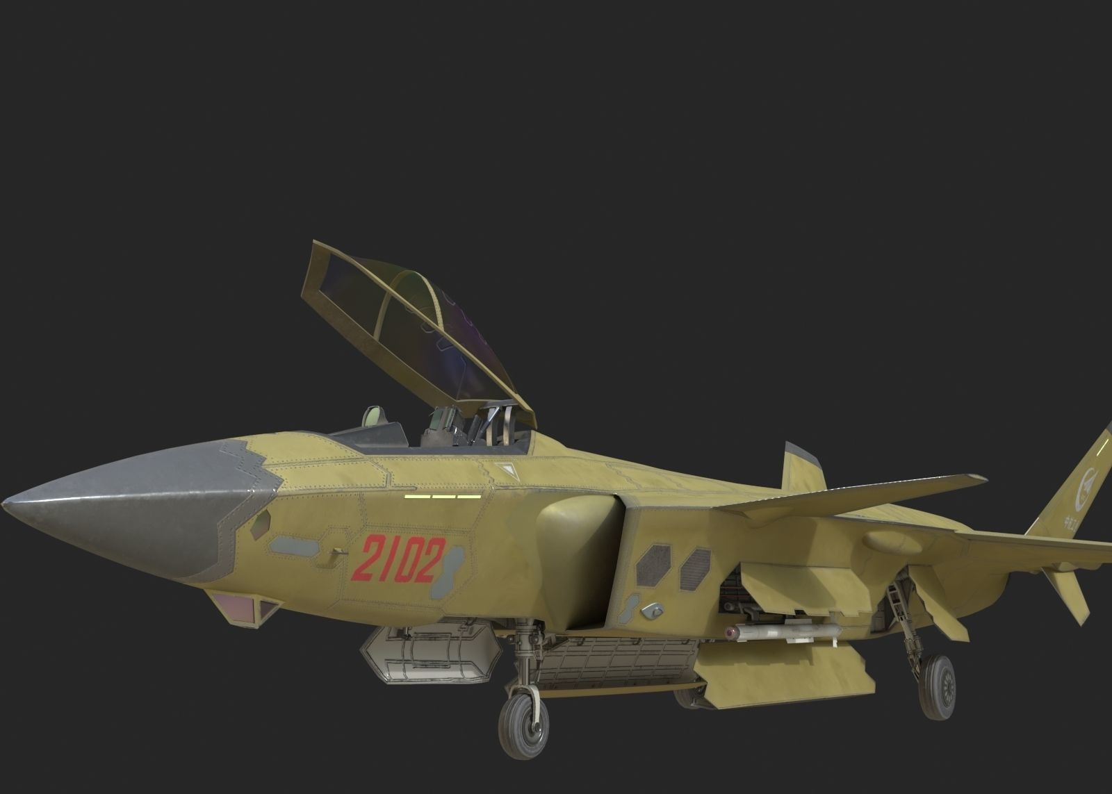 J20 stealth fighter j20 J20 J-20 Jian20 Chengdu Low-poly 3D model_13