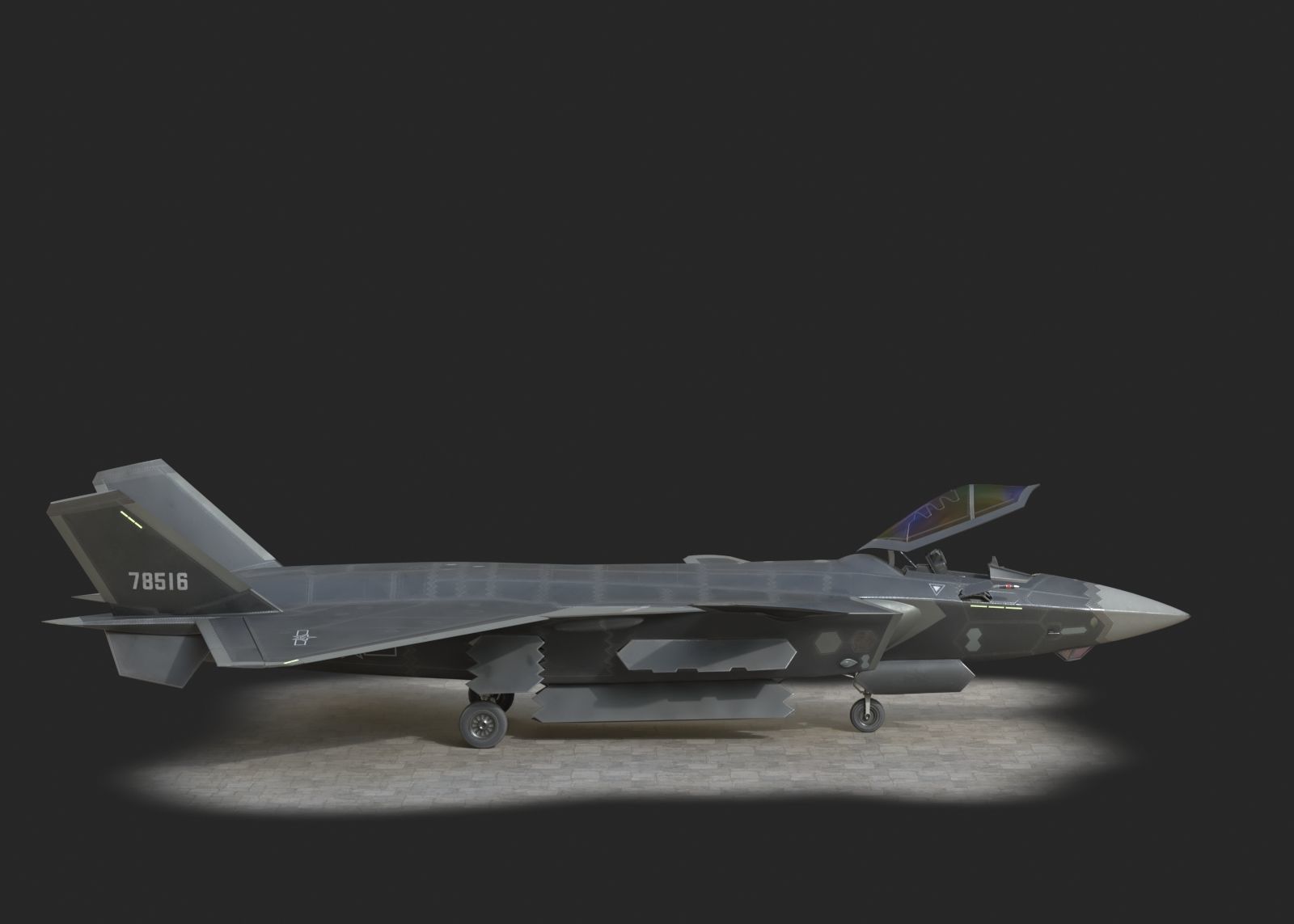 J20 stealth fighter j20 J20 J-20 Jian20 Chengdu Low-poly 3D model_14