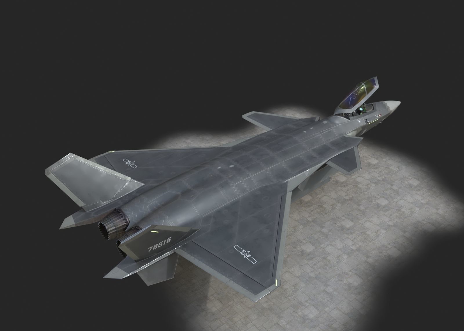 J20 stealth fighter j20 J20 J-20 Jian20 Chengdu Low-poly 3D model_16