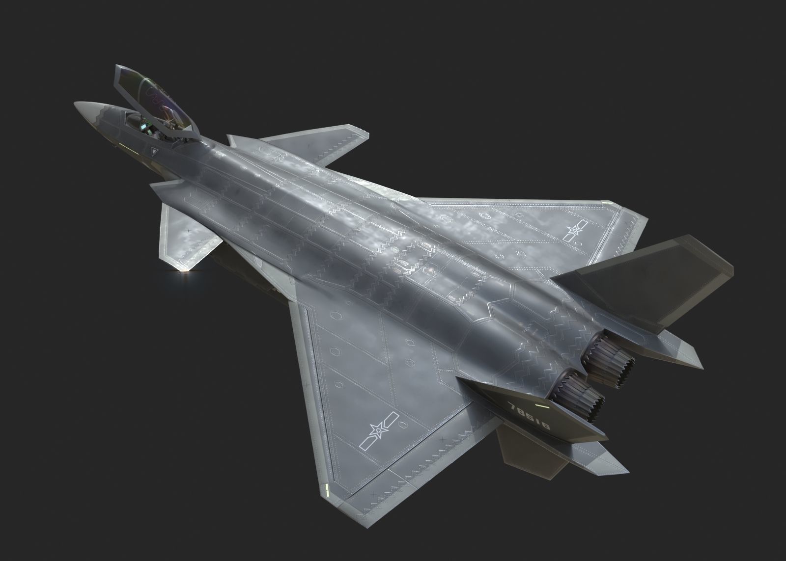 J20 stealth fighter j20 J20 J-20 Jian20 Chengdu Low-poly 3D model_17