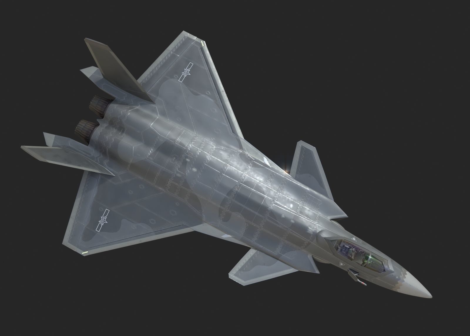 J20 stealth fighter j20 J20 J-20 Jian20 Chengdu Low-poly 3D model_1