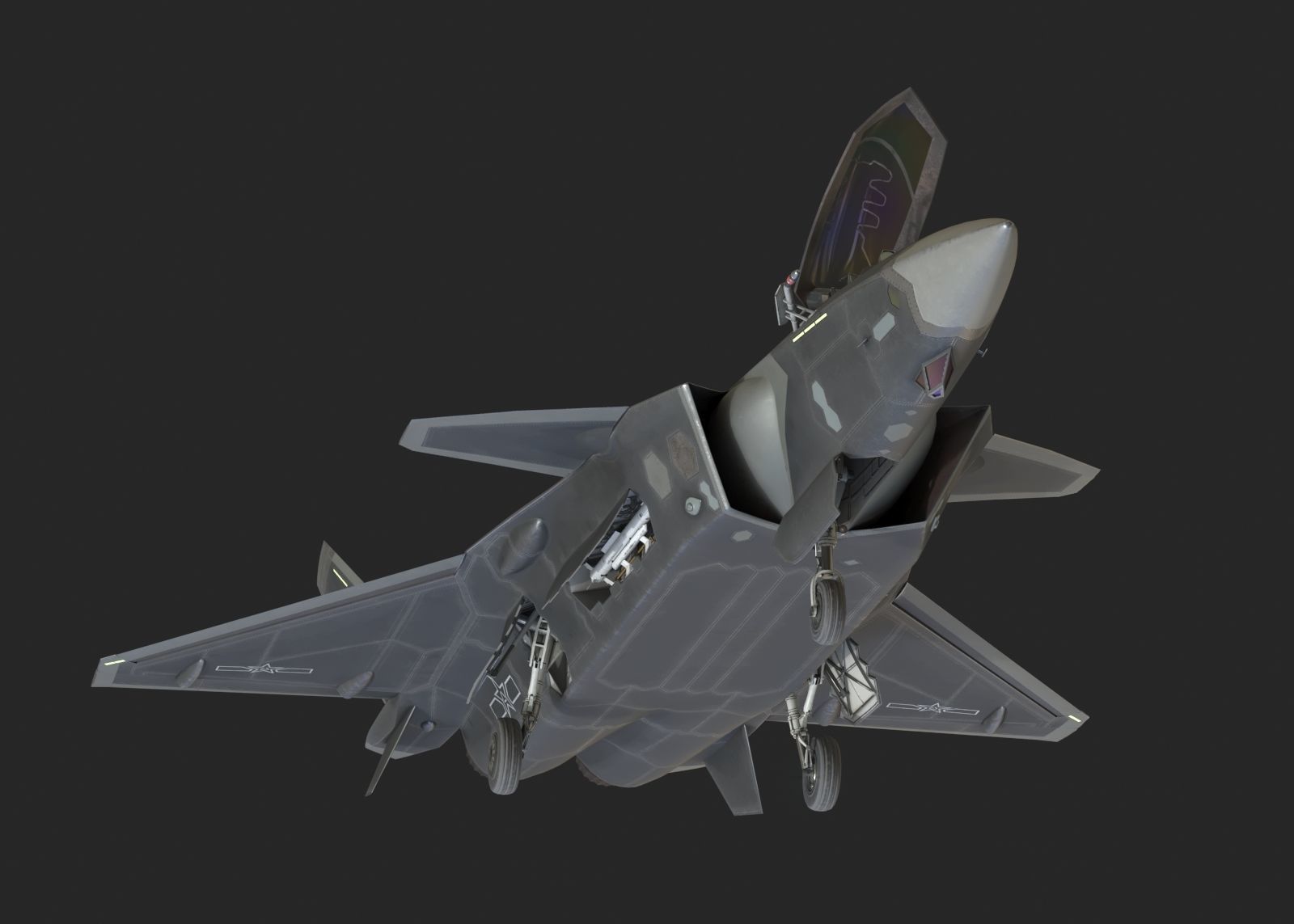 J20 stealth fighter j20 J20 J-20 Jian20 Chengdu Low-poly 3D model_2