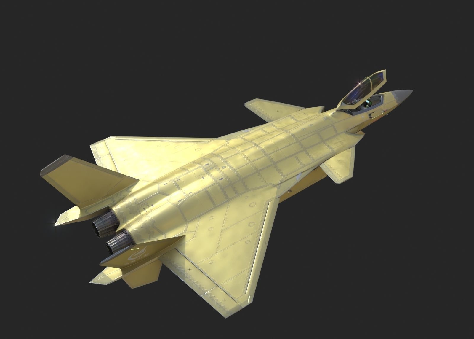 J20 stealth fighter j20 J20 J-20 Jian20 Chengdu Low-poly 3D model_12