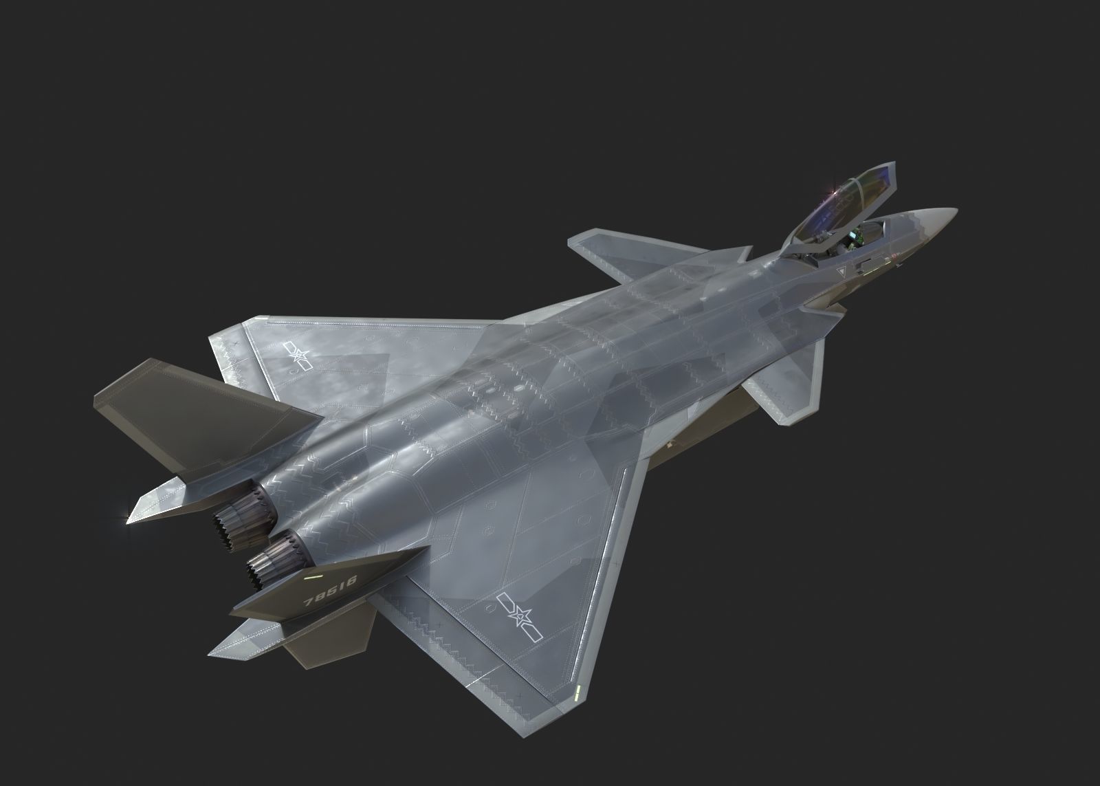 J20 stealth fighter j20 J20 J-20 Jian20 Chengdu Low-poly 3D model_10