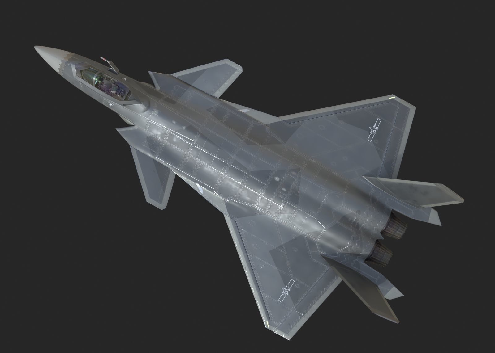 J20 stealth fighter j20 J20 J-20 Jian20 Chengdu Low-poly 3D model_7