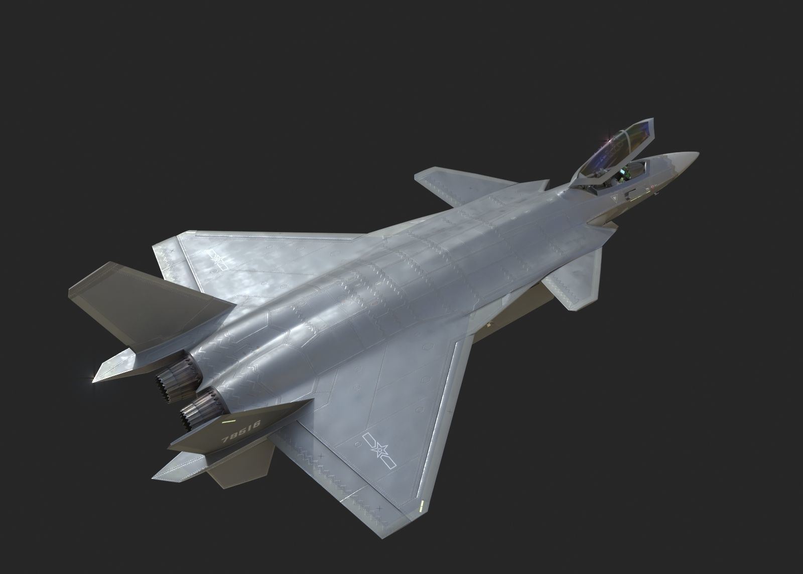 J20 stealth fighter j20 J20 J-20 Jian20 Chengdu Low-poly 3D model_11