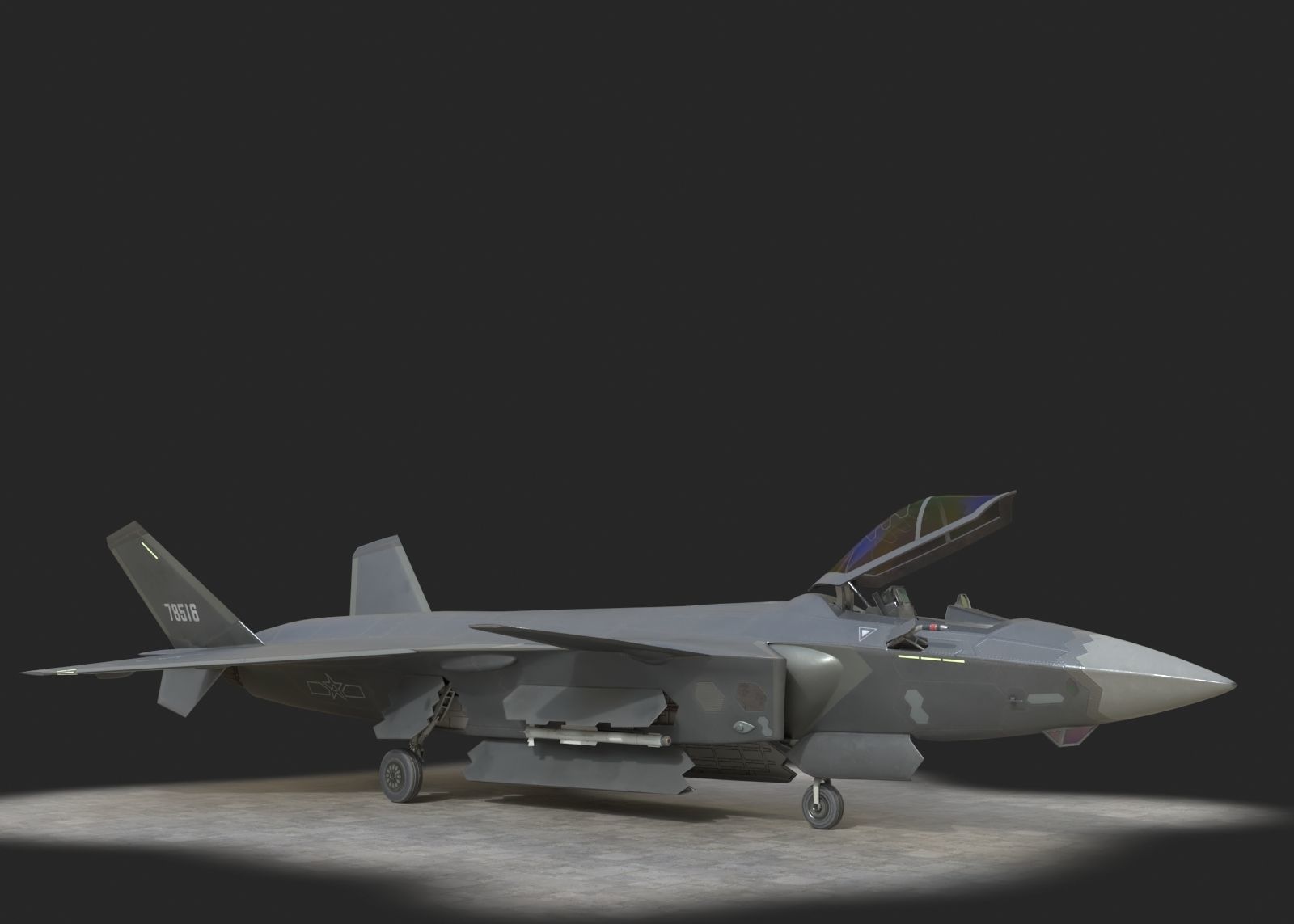 J20 stealth fighter j20 J20 J-20 Jian20 Chengdu Low-poly 3D model_4