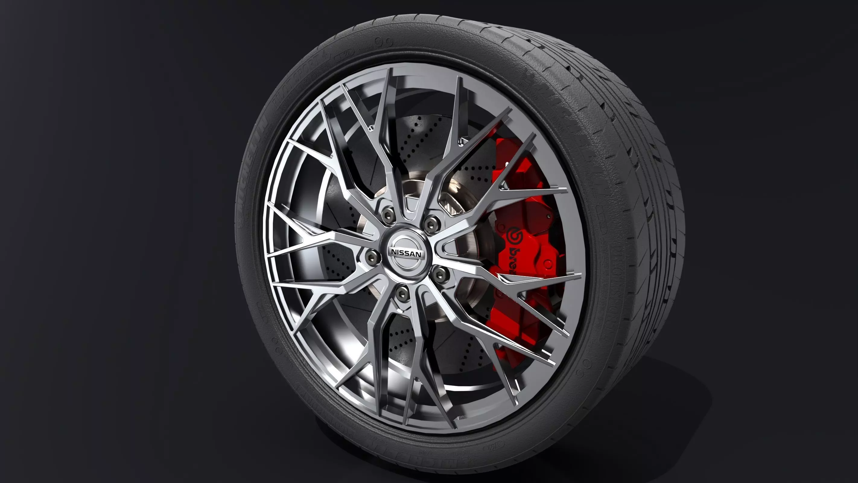 Nissan Wheel Rim 3D model_0