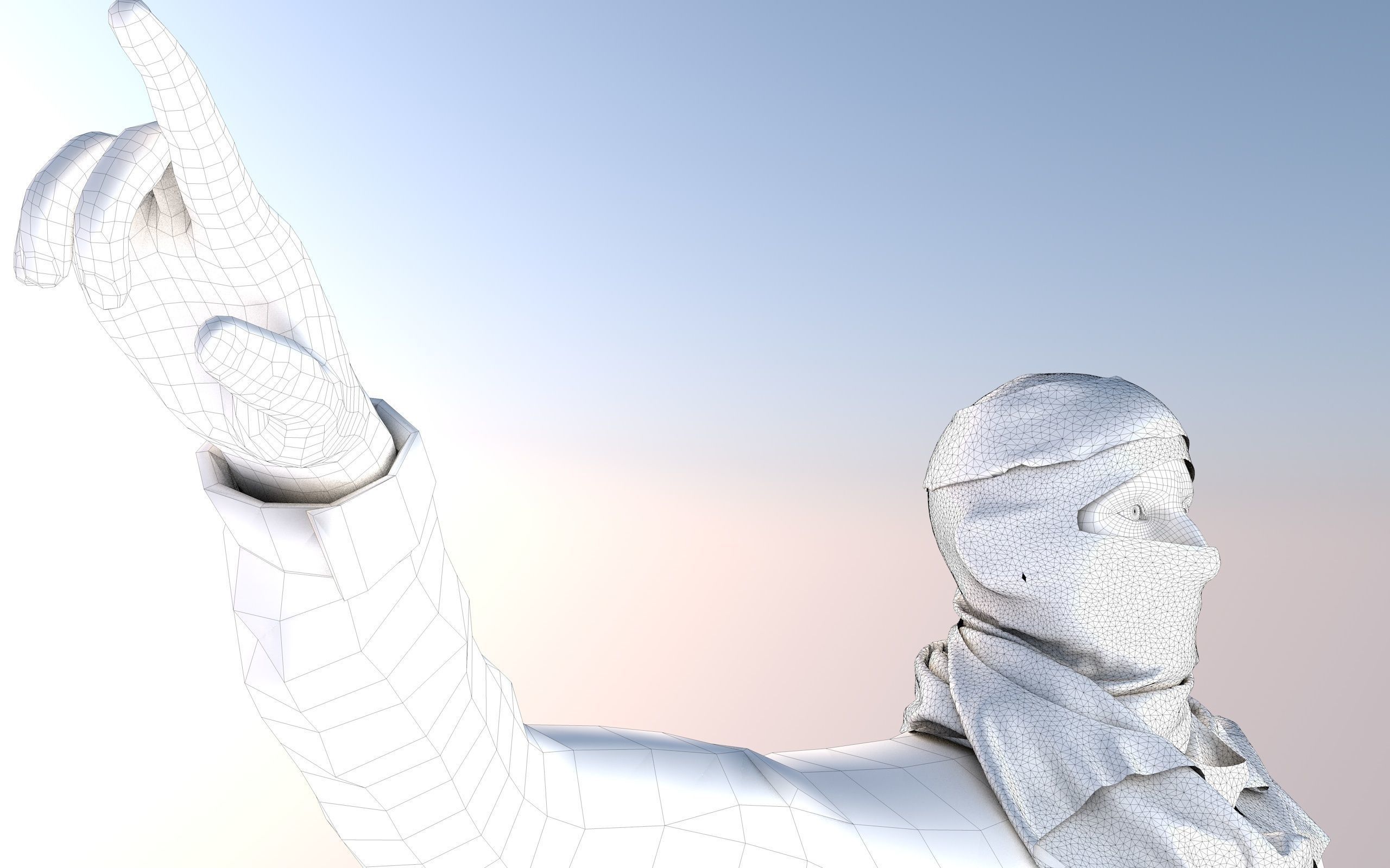  Al Qassam Brigades  Ebu Ubeyde soldier Low-poly 3D model_4