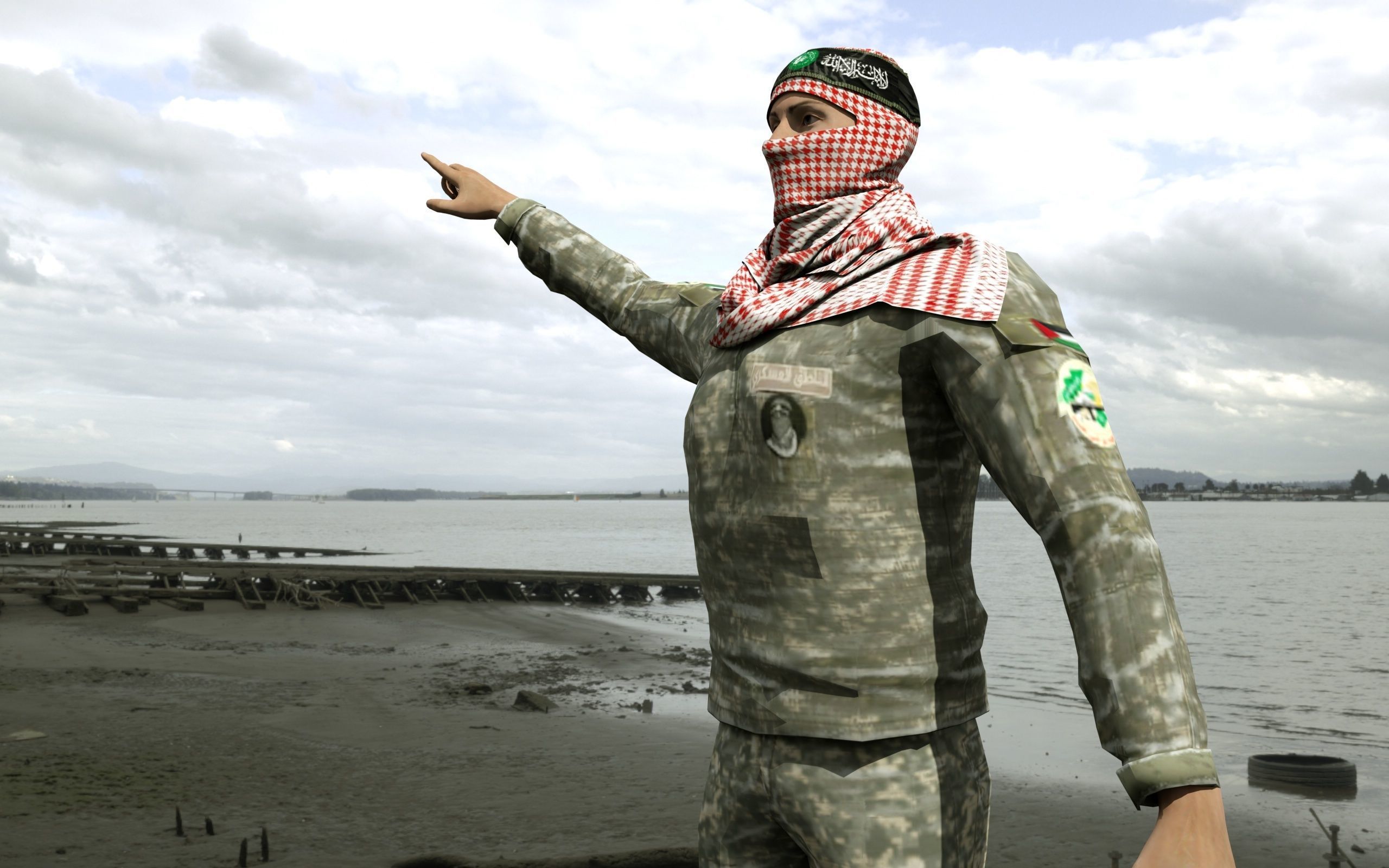  Al Qassam Brigades  Ebu Ubeyde soldier Low-poly 3D model_12