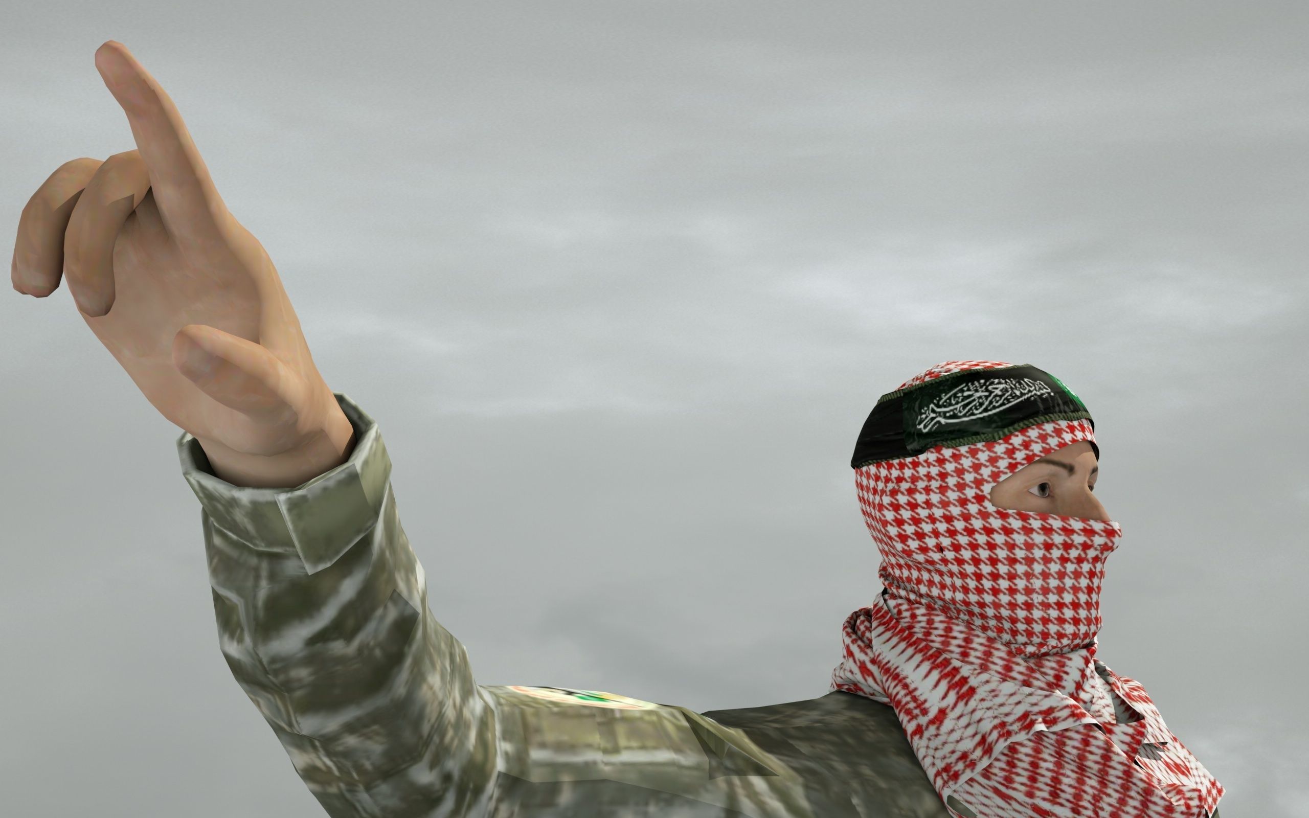  Al Qassam Brigades  Ebu Ubeyde soldier Low-poly 3D model_1