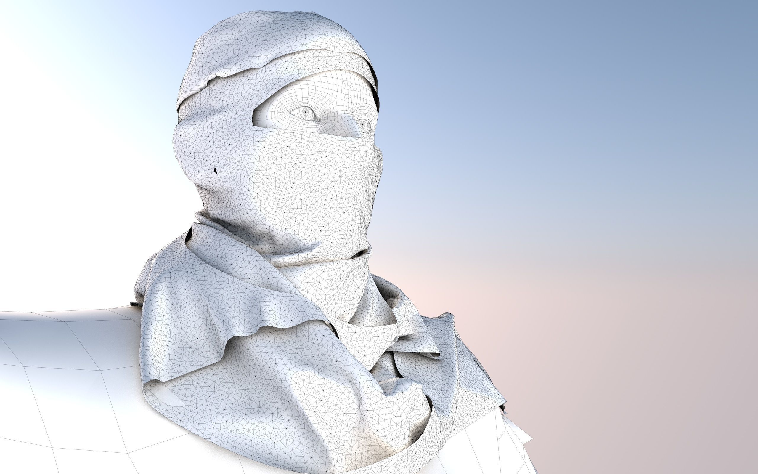  Al Qassam Brigades  Ebu Ubeyde soldier Low-poly 3D model_5