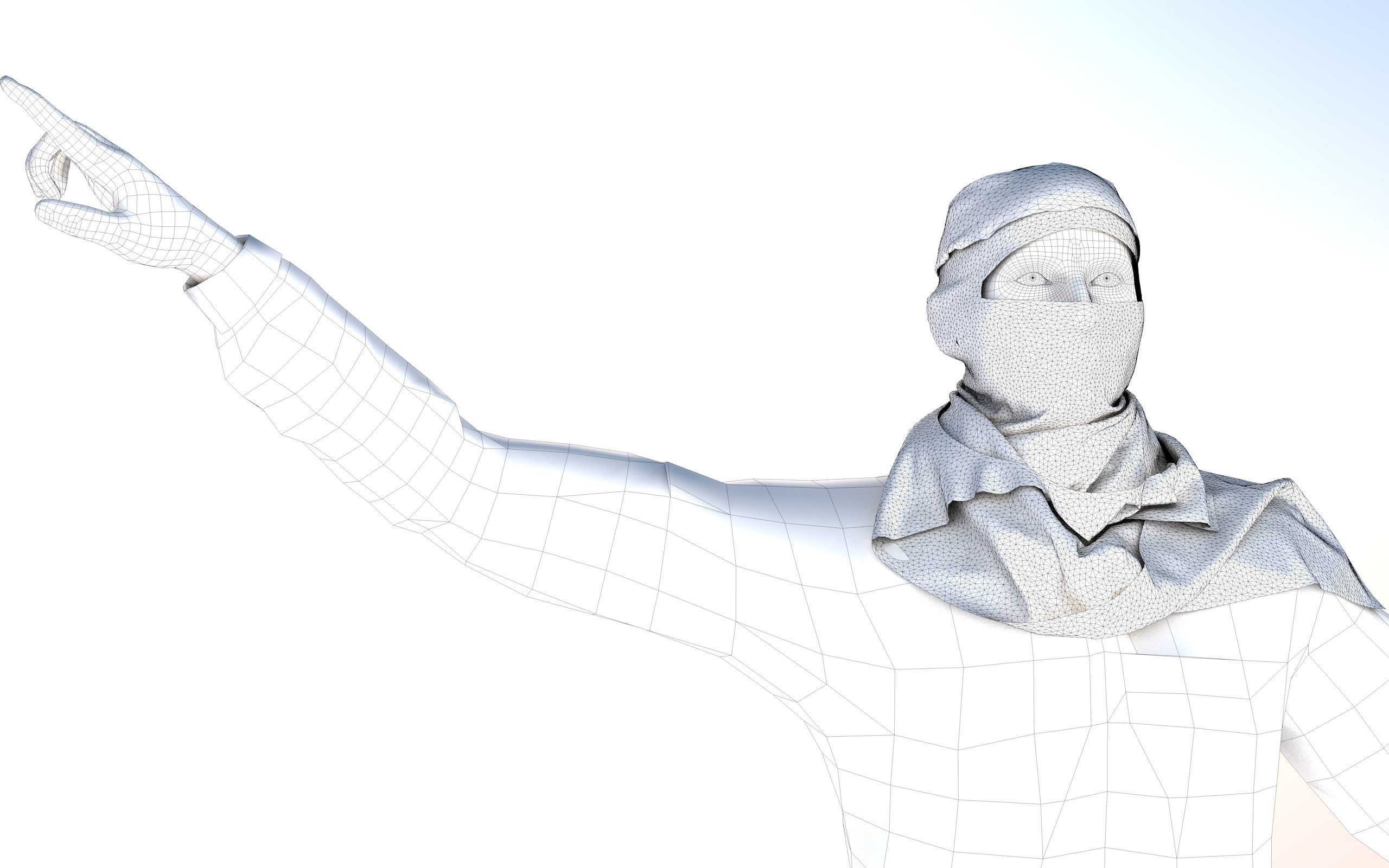  Al Qassam Brigades  Ebu Ubeyde soldier Low-poly 3D model_6