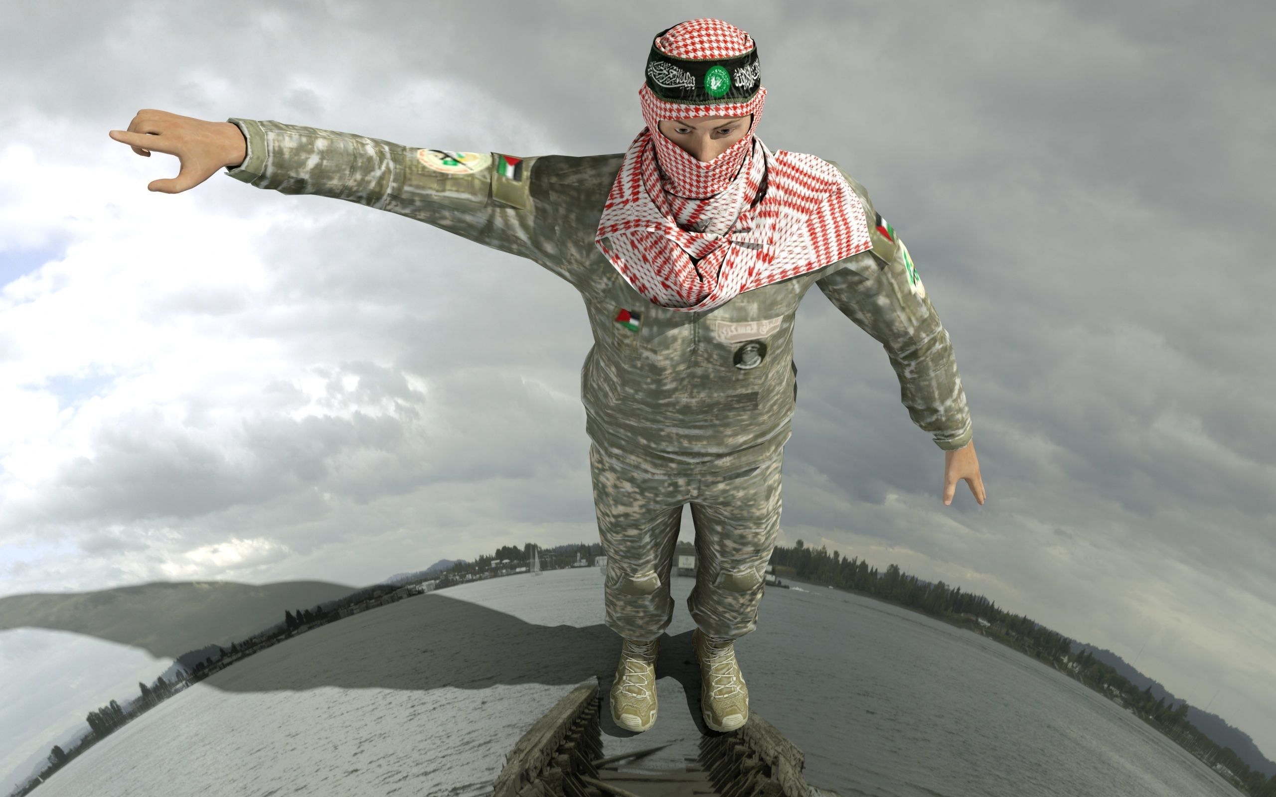  Al Qassam Brigades  Ebu Ubeyde soldier Low-poly 3D model_16