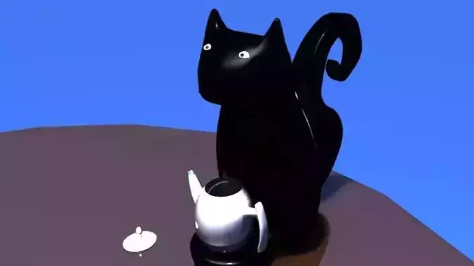 Coffee Machine Teapot and Table Free 3D print model